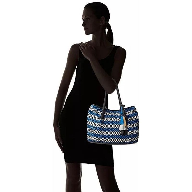 Vince Camuto Vince Camuto Harlo Leather Geometric Woven Travel Tote Bag Size ONE SIZE - 8 Thumbnail