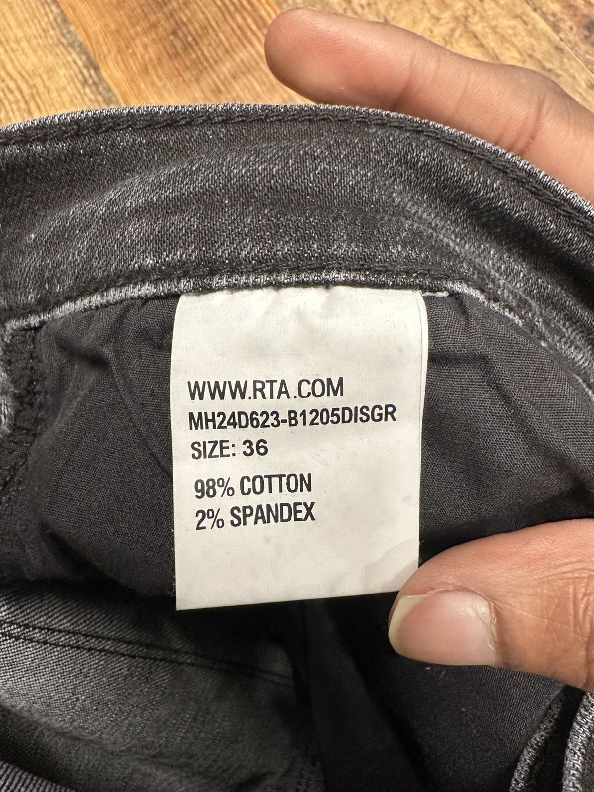 Rta RTA Distressed Faded Black Denim Jeans Sz 36 Size US 36 / EU 52 - 5 Thumbnail