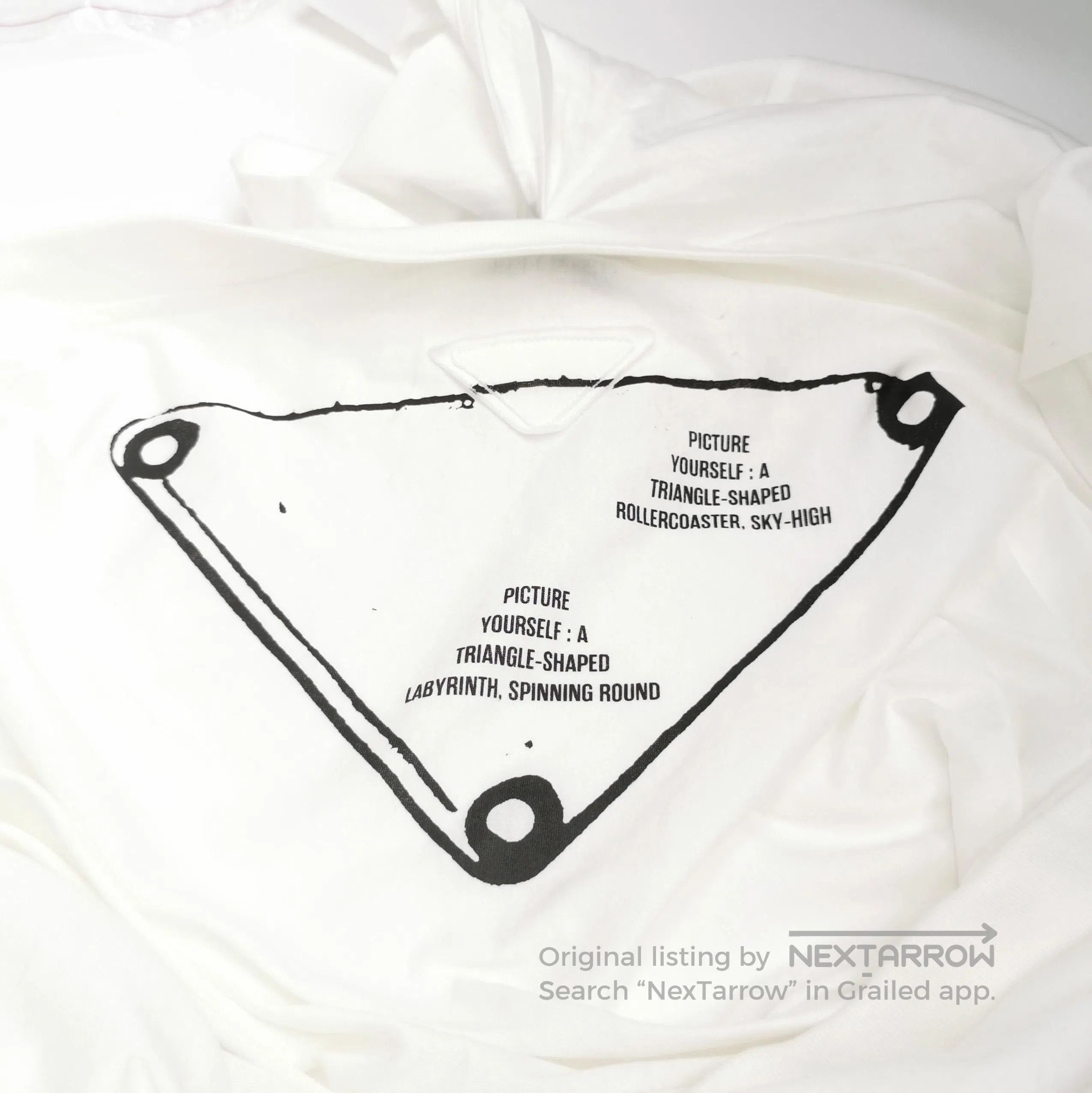 Prada Prada Cotton Logo Hooded Cape in White . Size M / US 6-8 / IT 42-44 - 2 Thumbnail