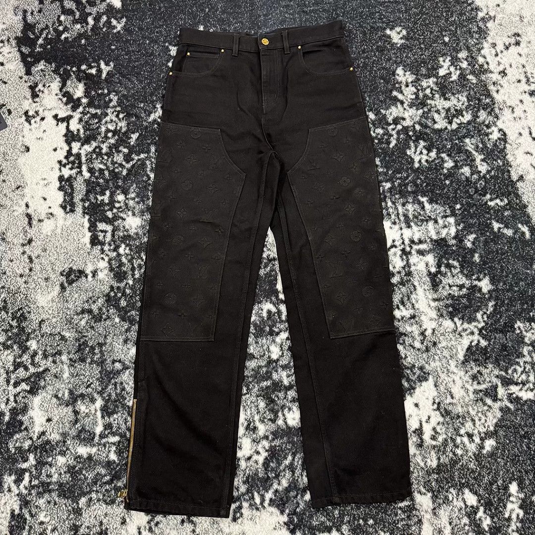 Louis Vuitton LOUIS VUITTON Black Lumber Loose Straight Cargo Jeans 31 Size US 31 - 1 Thumbnail