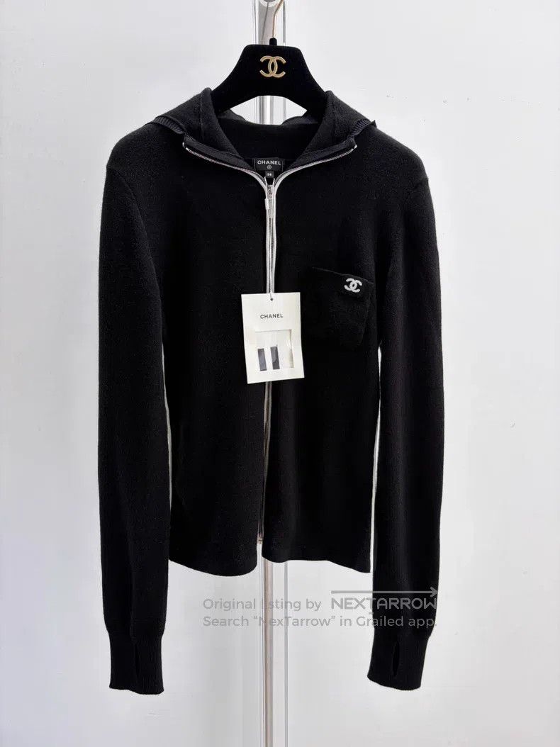 Chanel Chanel Coconeige hooded black zipper cardigan coat Size XS / US 0-2 / IT 36-38 - 1 Thumbnail
