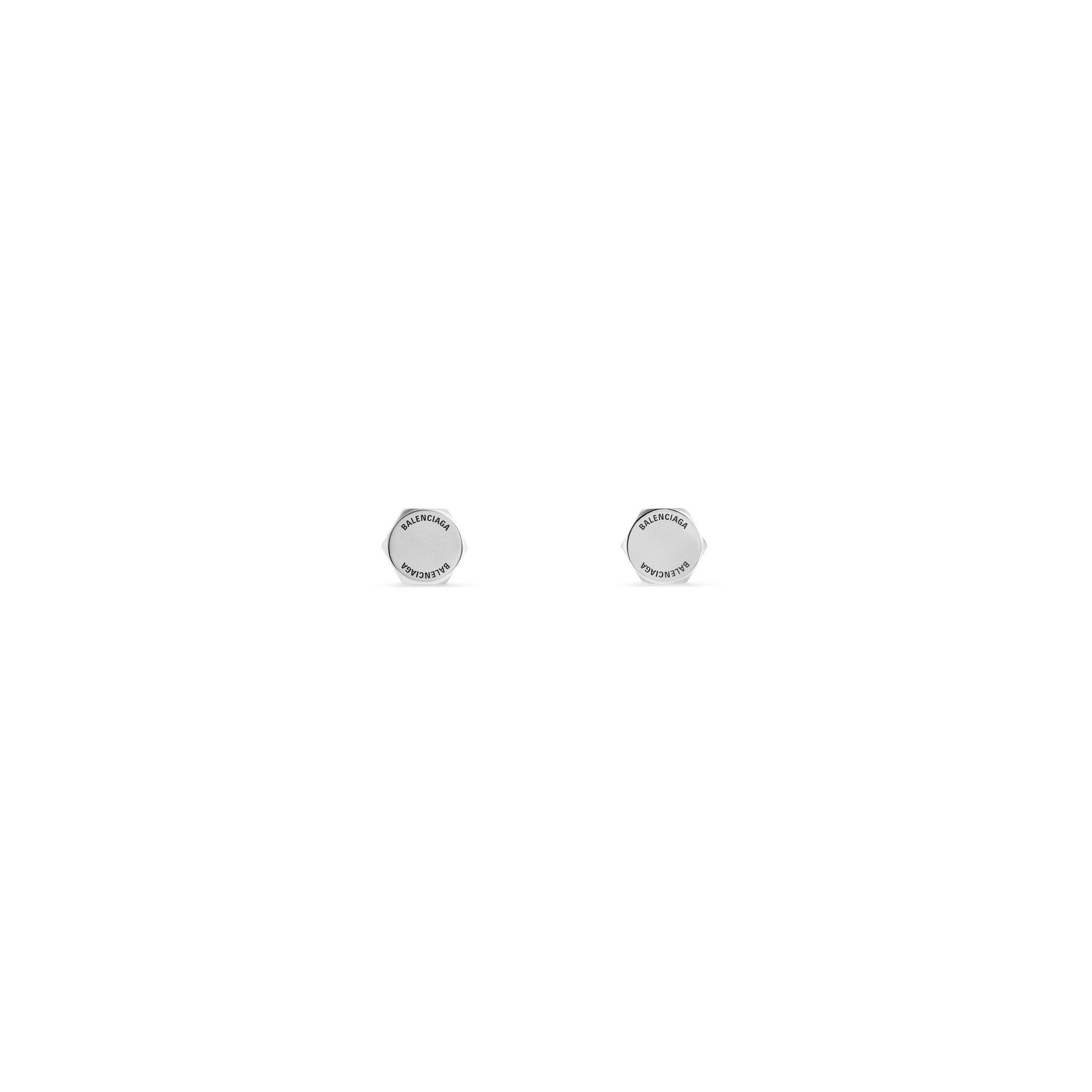 Balenciaga o1la1rc1a0426 Size: OS / Garage Double Screw Earrings Silver Size ONE SIZE - 1 Thumbnail