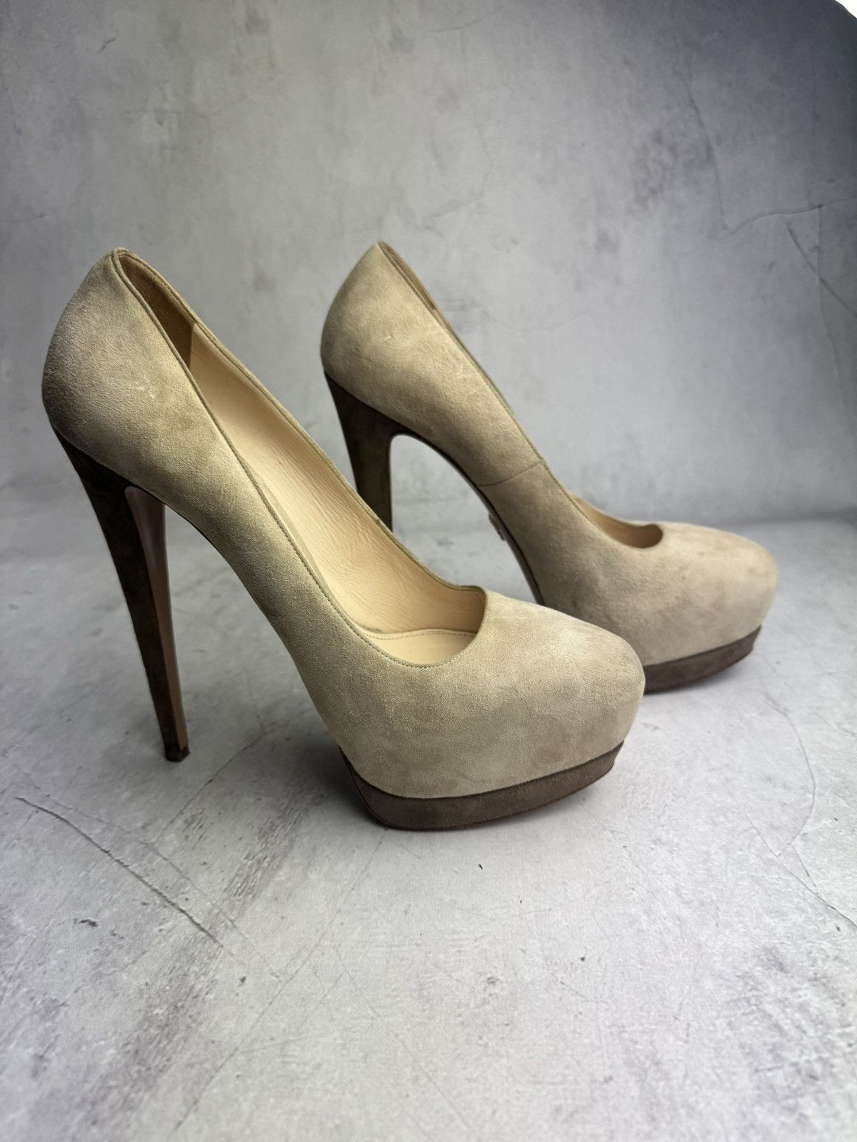 Prada × Vintage Prada Heels Milano Suede Leather Beige Pumps Women’s Size US 11 / IT 41 - 3 Thumbnail