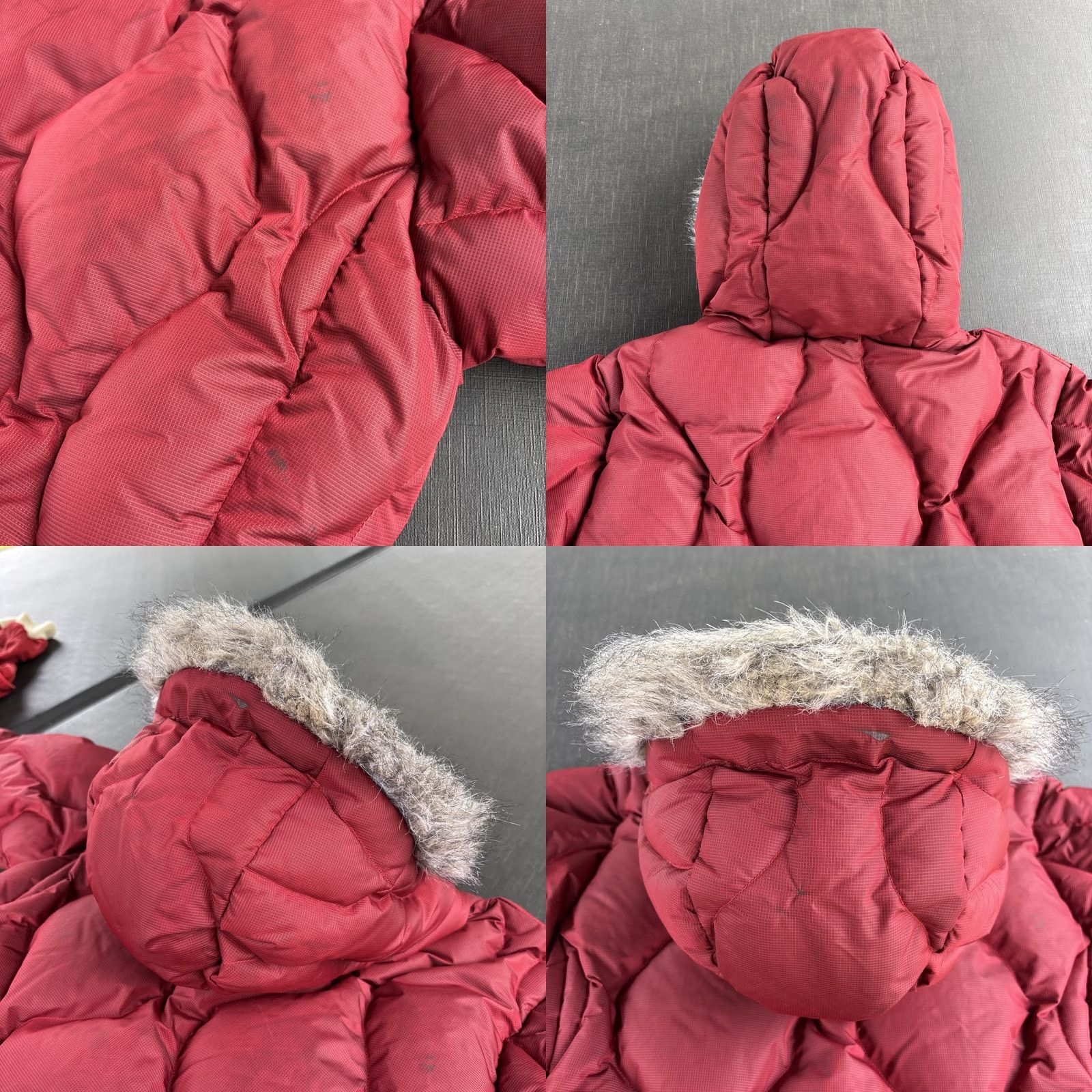 Salomon VINTAGE Salomon Women's S Puffer Jacket Hooded Down Crimson Red Faux Fur Y2K Jacket Womens Size S Red Logo Accents Size S / US 4 / IT 40 - 11 Thumbnail