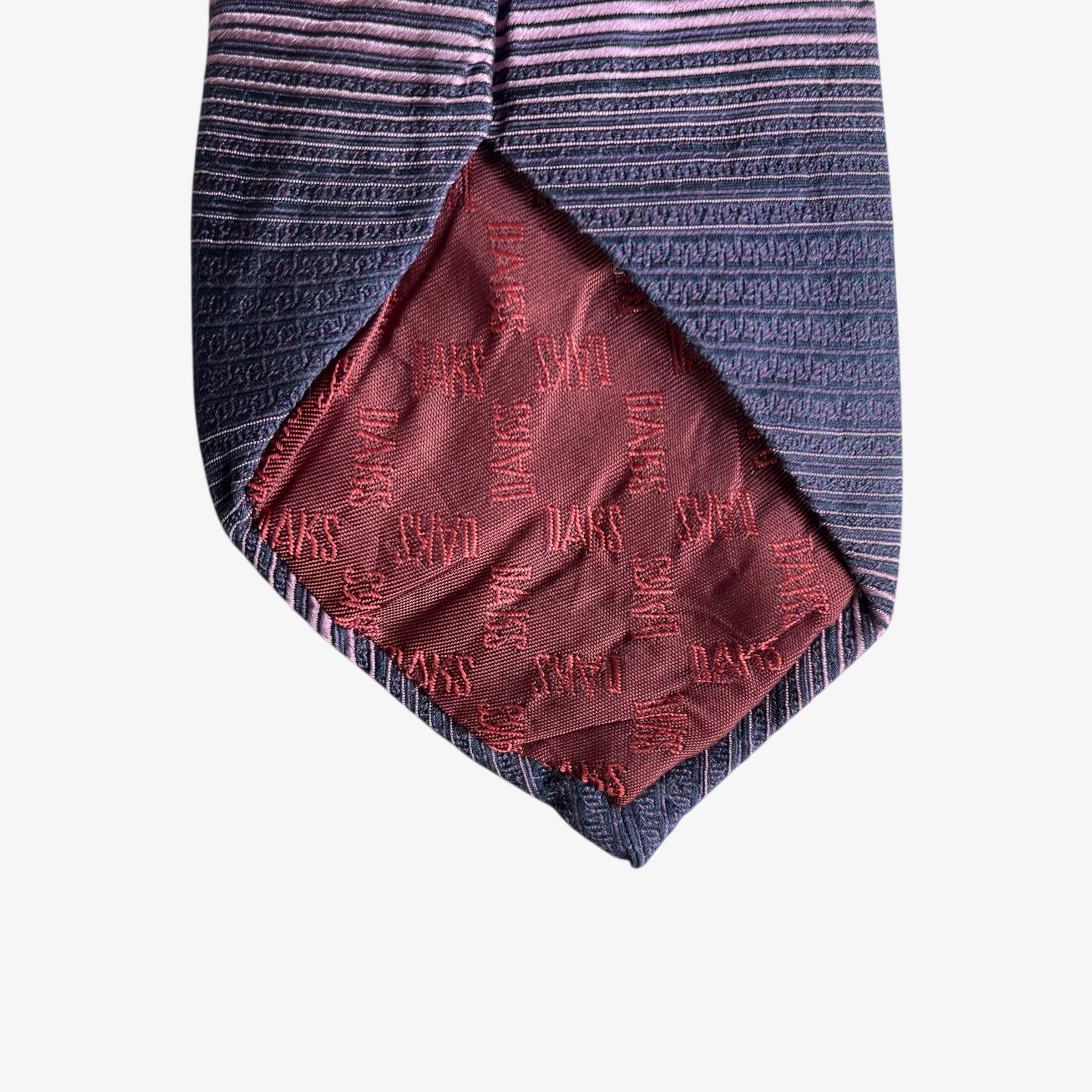 DAKS Vintage 80s Daks Purple Striped Silk Tie Size ONE SIZE - 6 Thumbnail