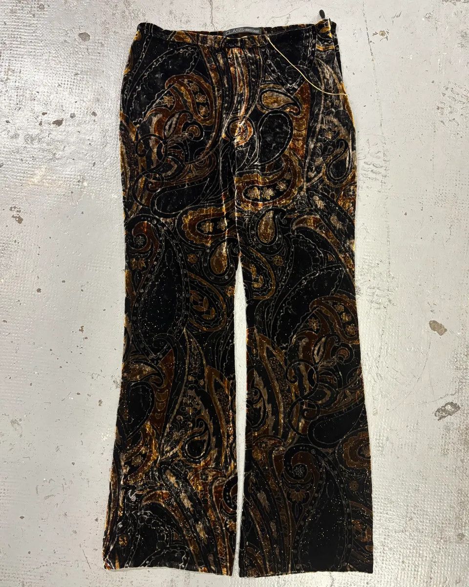 Roberto Cavalli 2000s Cavalli Velvet Dark Orange Pants Size 28" / US 6 / IT 42 - 1 Thumbnail