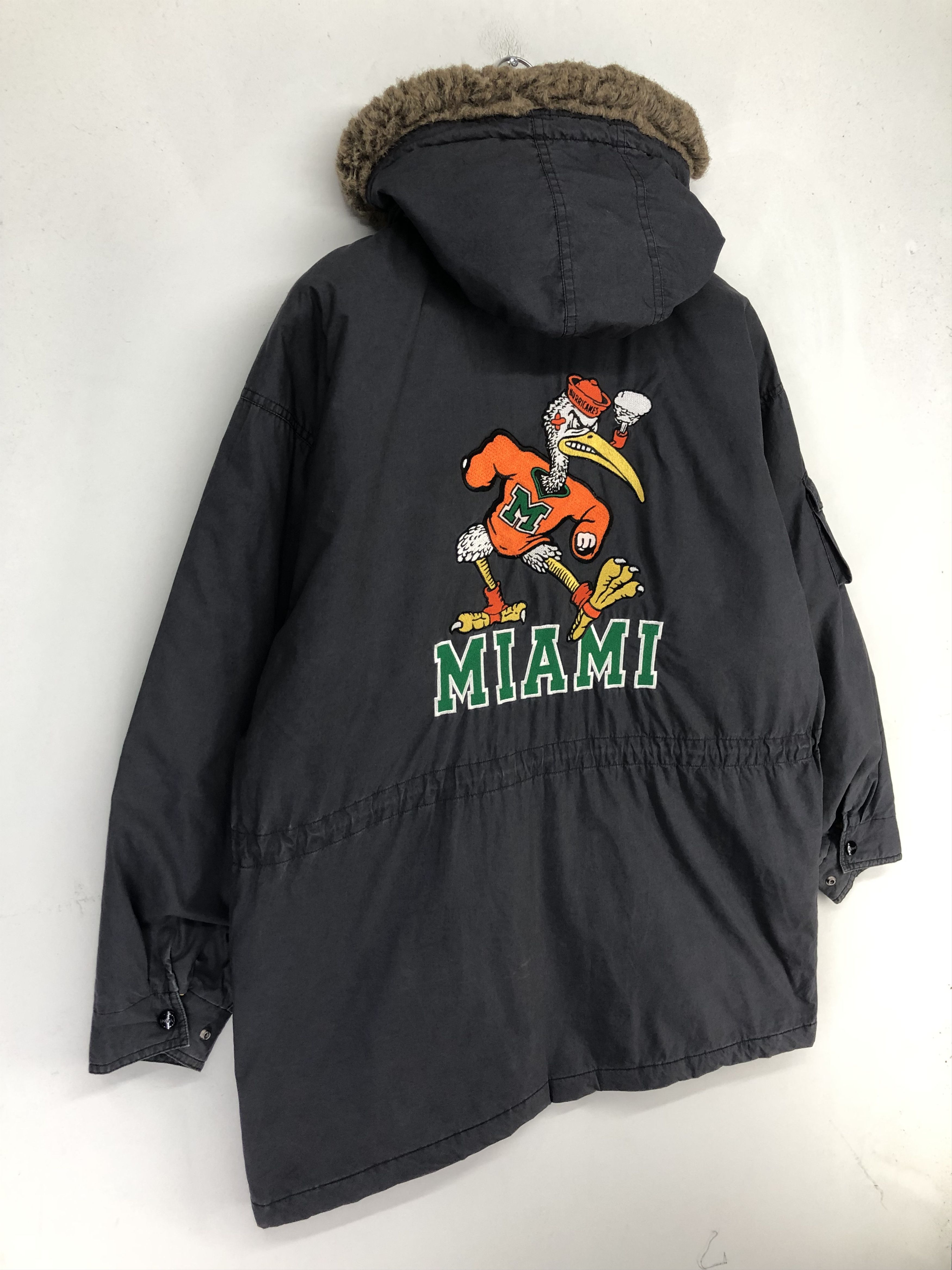 NCAA Vintage Miami Hurricanes Embroidery Logo Parka Jacket Size US L / EU 52-54 / 3 - 16 Thumbnail