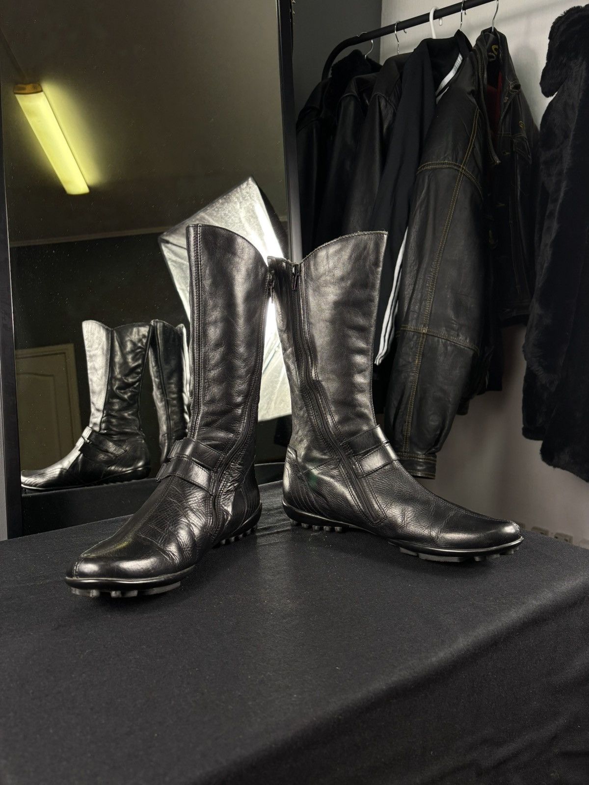 Vintage Moto Boxing zip up leather Boots Size US 8 / EU 41 - 4 Thumbnail