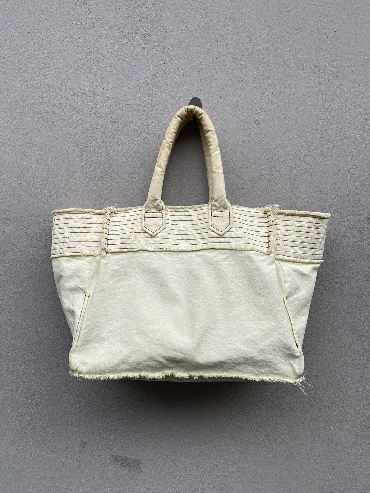 Comme des Garcons 🔥RARE🔥 Vintage CDG “tricot” Multi Stitches Duck Cotton Bag Size ONE SIZE - 1 Thumbnail