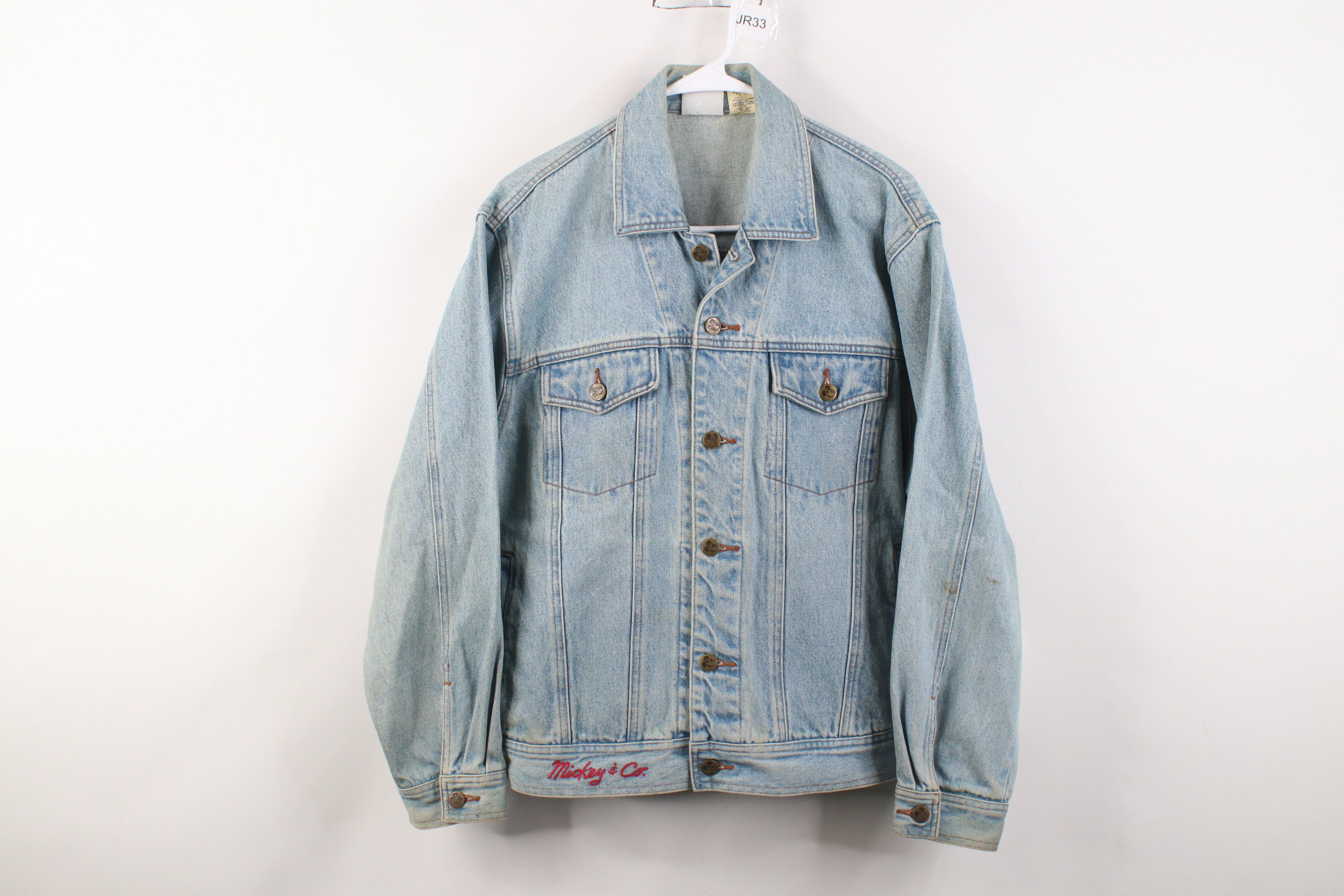 Disney Vintage 90s Disney Mickey Mouse Denim Trucker Jacket Blue Size US M / EU 48-50 / 2 - 2 Thumbnail