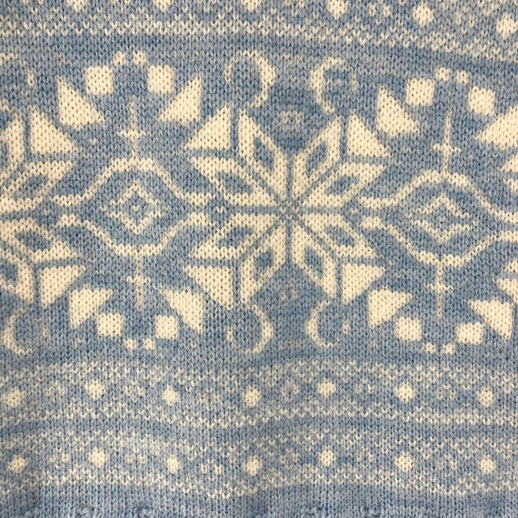 Jantzen VINTAGE Jantzen Sweater Women L Powder Blue Mixed Knit Snowflakes EUC Size L / US 10 / IT 46 - 5 Thumbnail