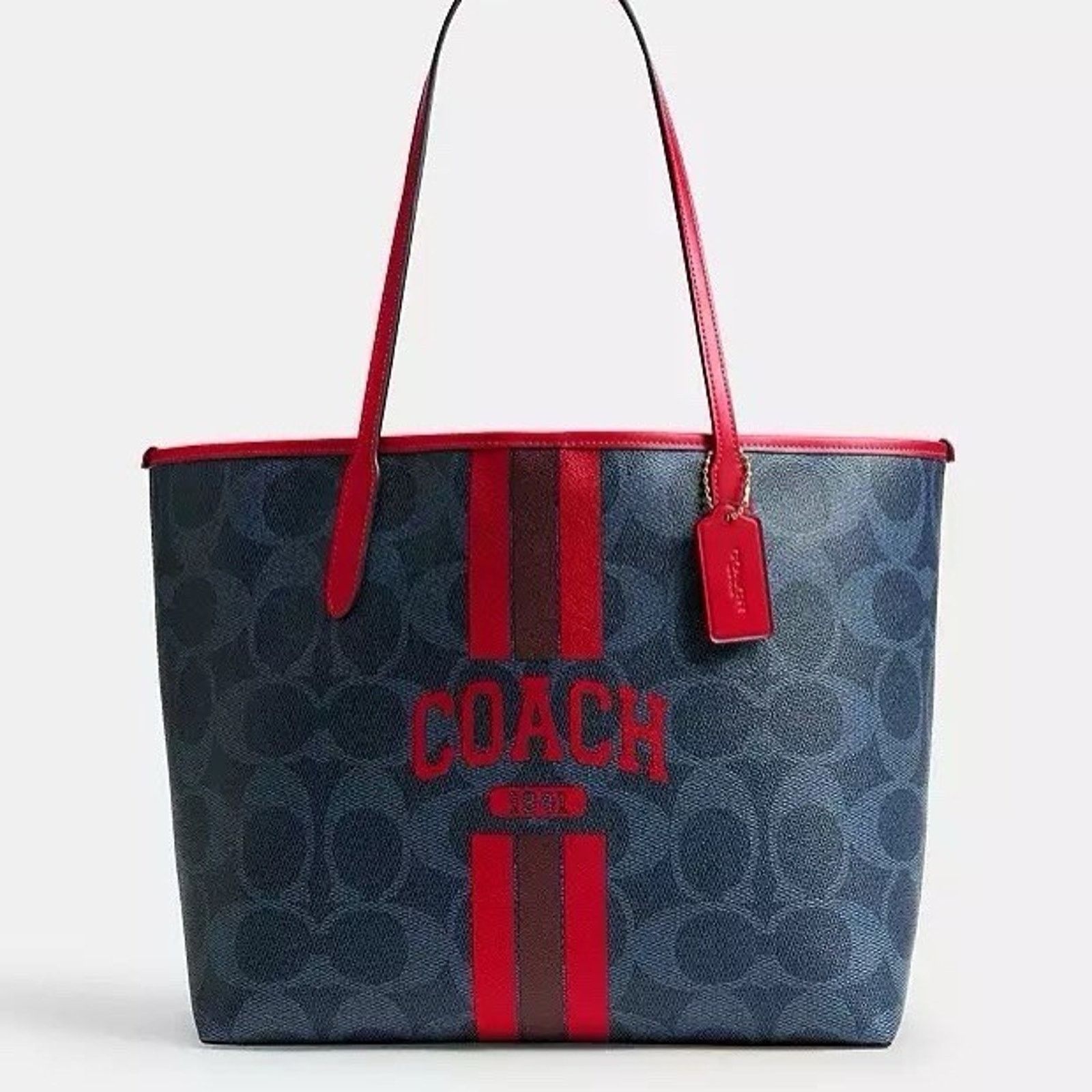 Coach NWT COACH City Tote Bag Signature Canvas CBI79 Bold Red Size ONE SIZE - 5 Thumbnail