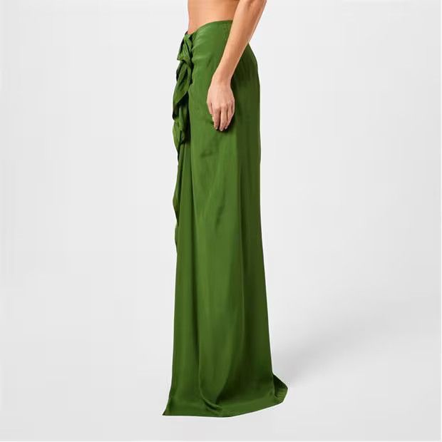 Dries Van Noten o1g2r1mq1024 Silk Skirt in Green Size 27" / US 4 / IT 40 - 4 Thumbnail