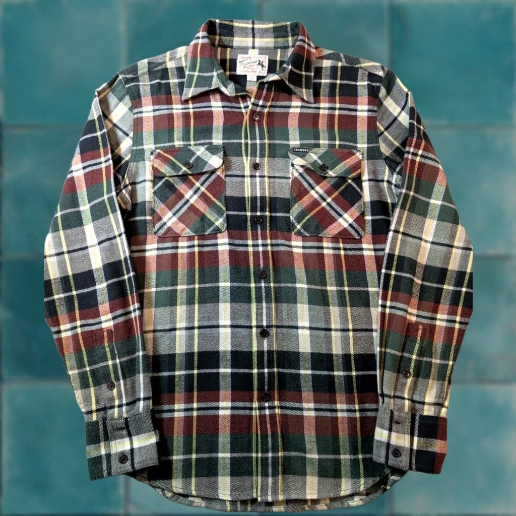Tecovas Tecovas Western Multicolor Plaid Button Up Cotton Flannel Shirt Men Small Size US S / EU 44-46 / 1 - 1 Thumbnail