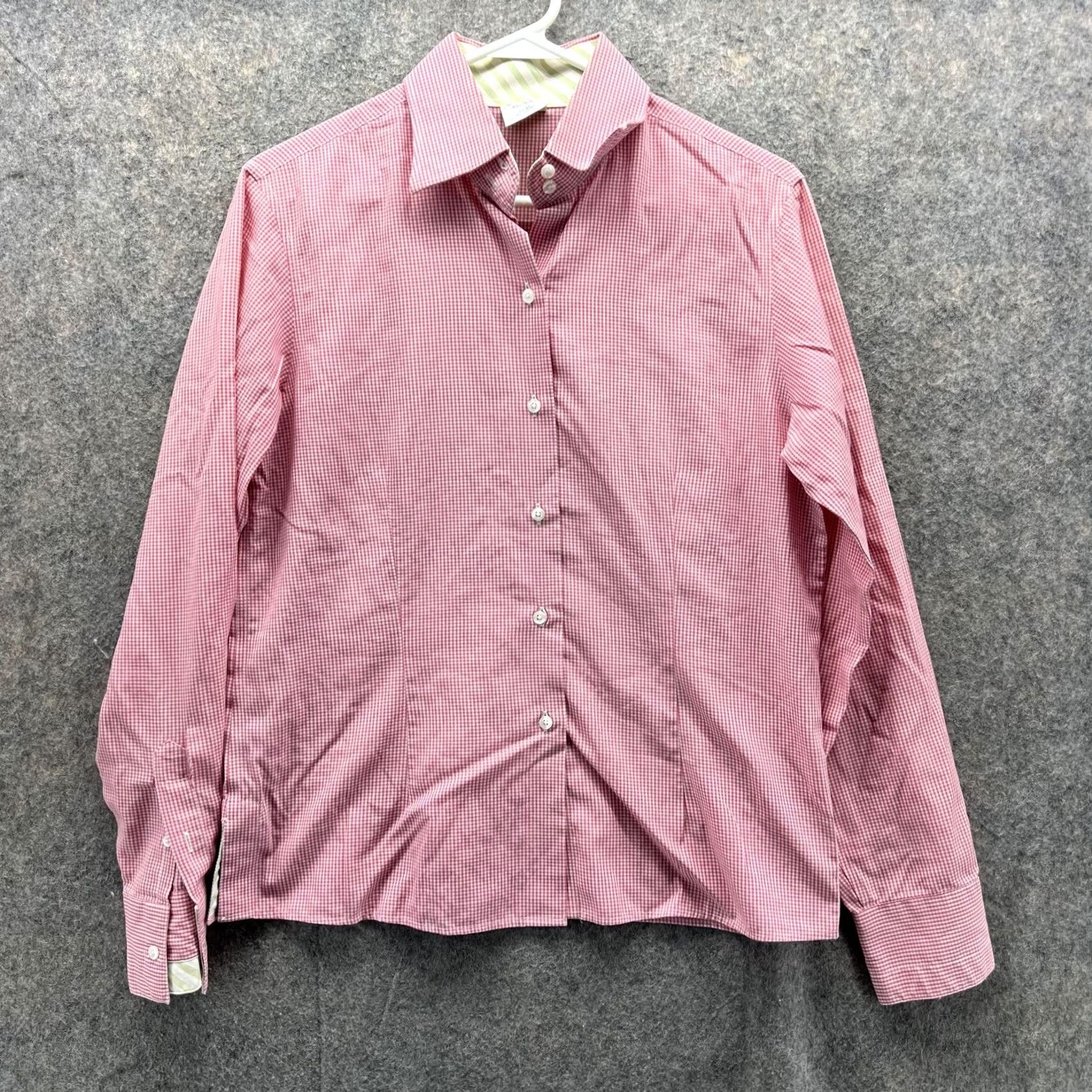 Brooks Brothers Brooks Brothers Womens 8 Pink Casual Button Down Fitted Gingham Check Shirt - Vintage - Sale Size M / US 6-8 / IT 42-44 - 2 Thumbnail