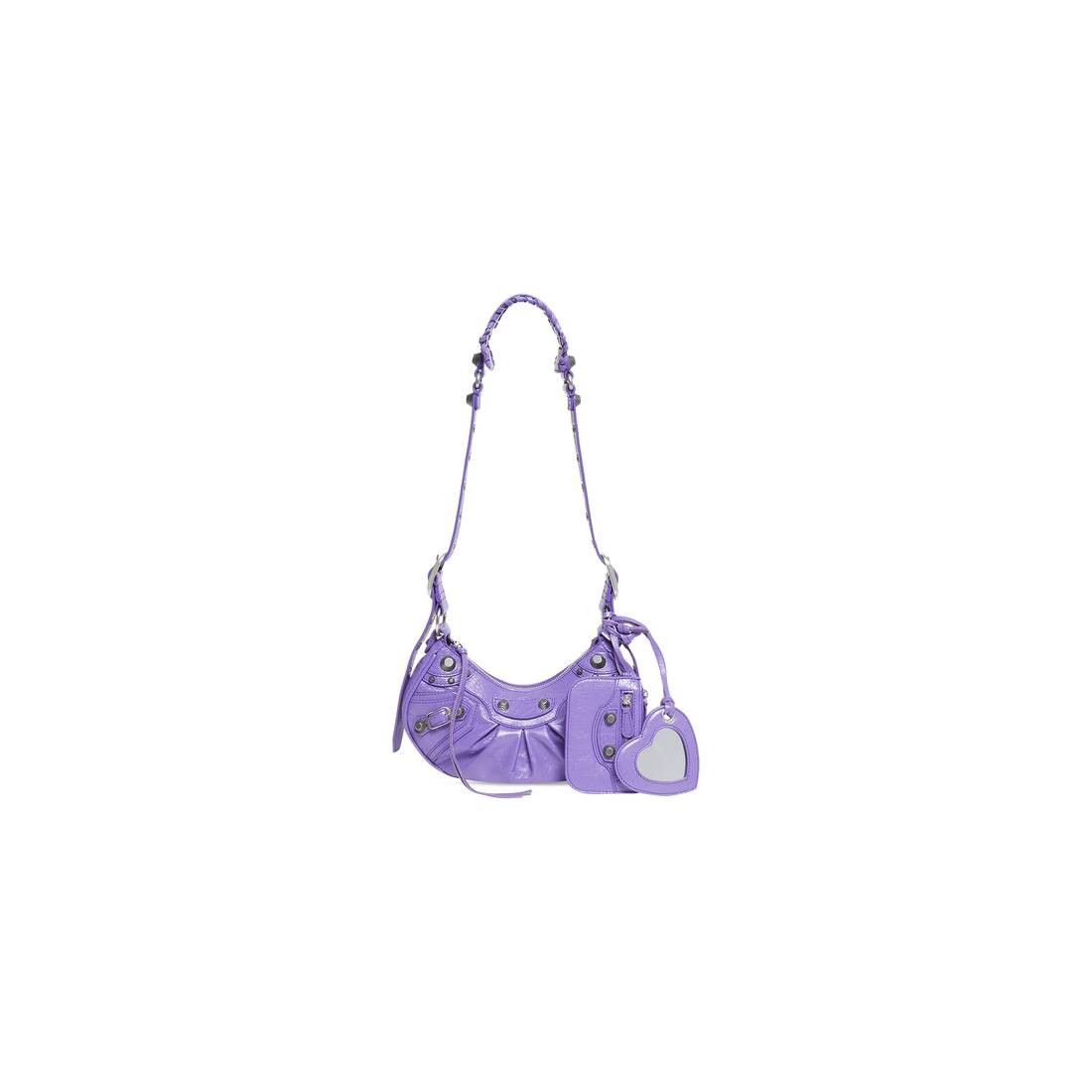 Balenciaga le cagole xs shoulder bag in purple arena lambskin leather with antique silver-tone hardware Size ONE SIZE - 1 Thumbnail