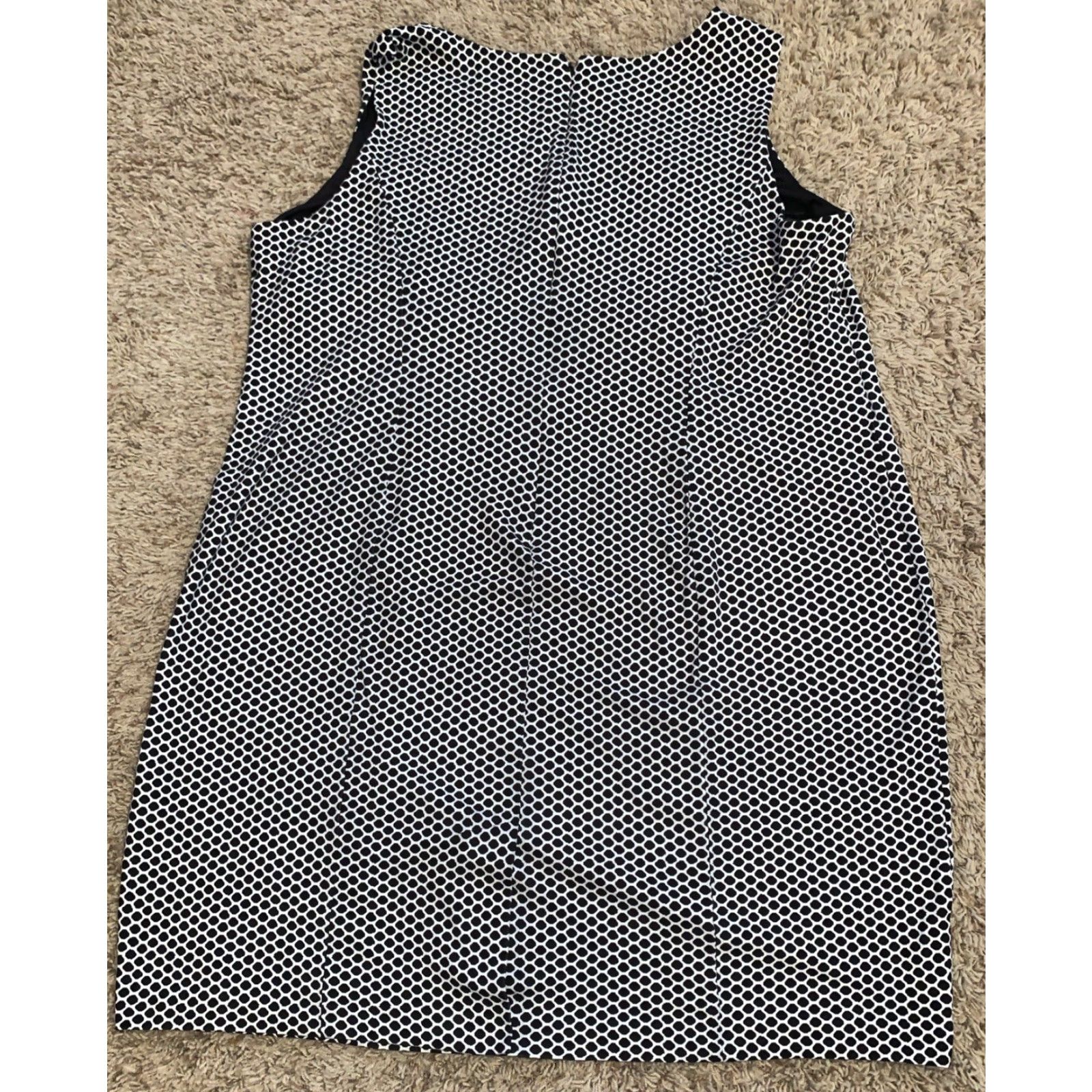 Talbots Talbots Plus 20 Tank Dress Ladies Black White Poly Spandex Knit Knee Length Sleeveless Round Neck Zipper Back 2247 Size 3XL / US 20-22 - 6 Thumbnail