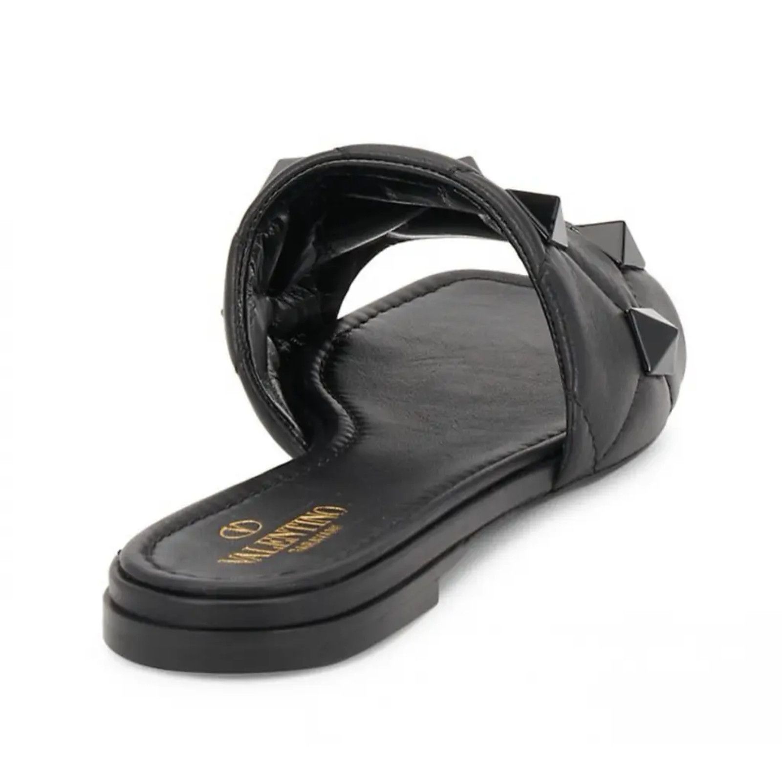 Valentino Valentino Rockstud Roman Stud Black Leather Quilted Slide Size US 6 / IT 36 - 10 Thumbnail