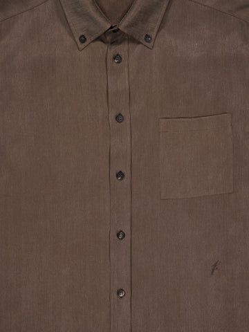 Salvatore Ferragamo o1s1rm0226 Button-Up Shirt in Brown Size US S / EU 44-46 / 1 - 3 Thumbnail