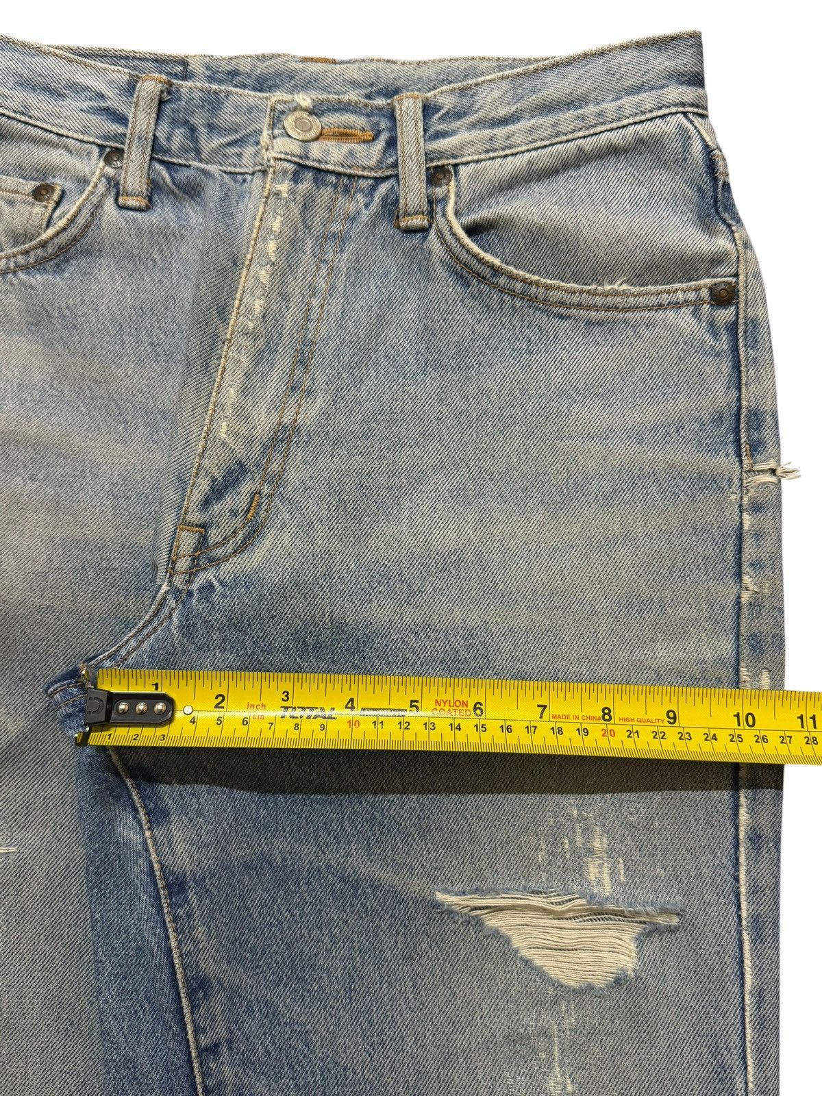 Edwin Vintage 90s Edwin Blue Faded Wash Distressed Straight Leg Size 27" / US 4 / IT 40 - 12 Thumbnail