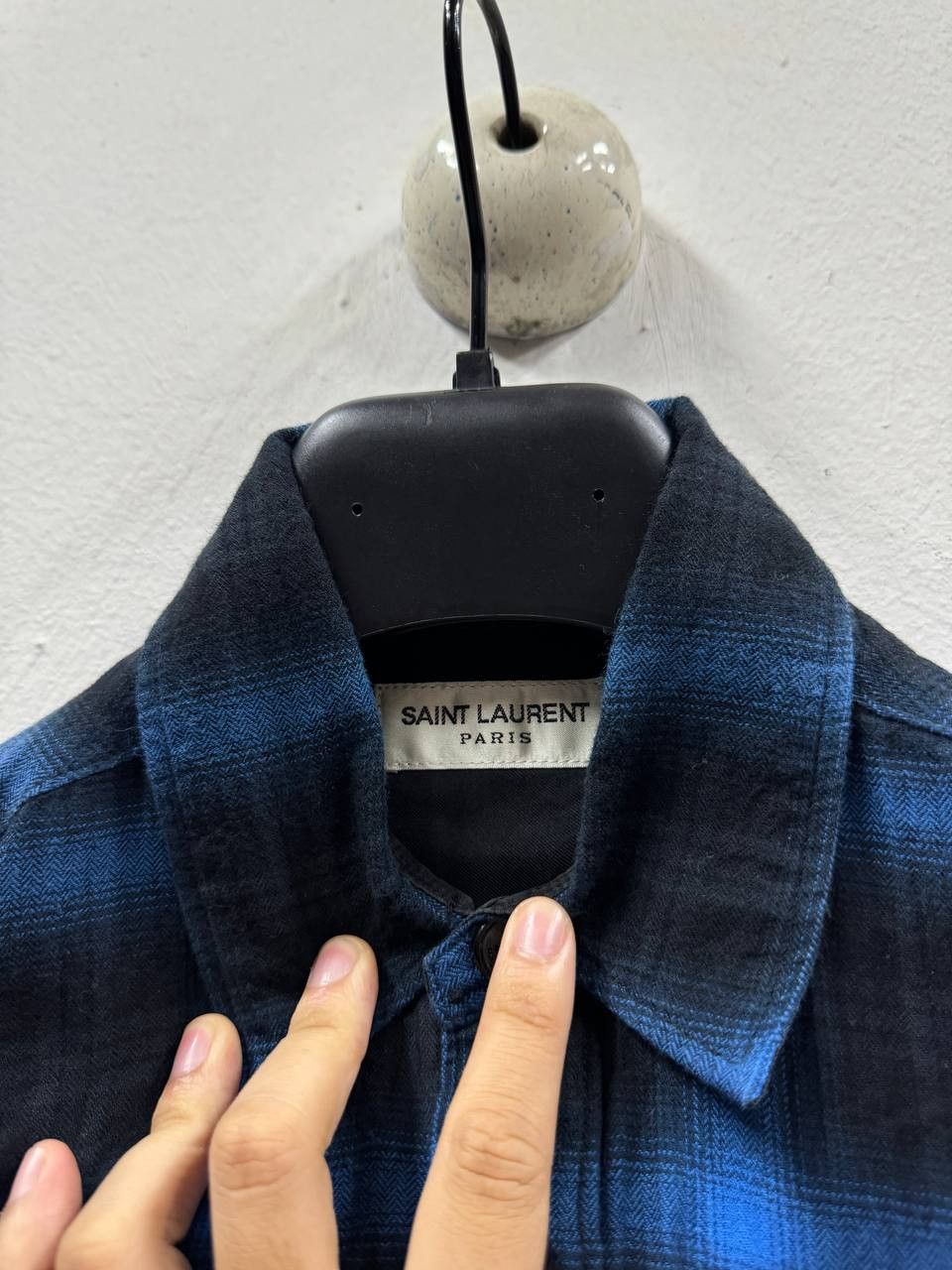 Saint Laurent Paris AW16 Saint Laurent Paris Electric Blue Shadow Flannel Size US XS / EU 42 / 0 - 4 Thumbnail