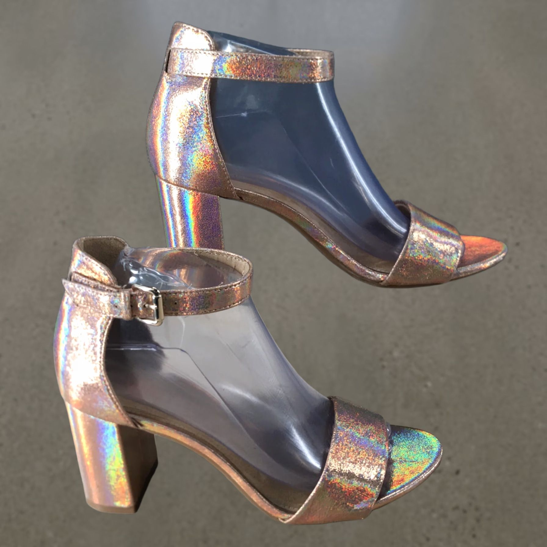 Old Navy Old Navy Sandal Womens 8 Rose Gold Ankle Strap Multicolor Block Heels Casual Size US 8 / IT 38 - 1 Thumbnail