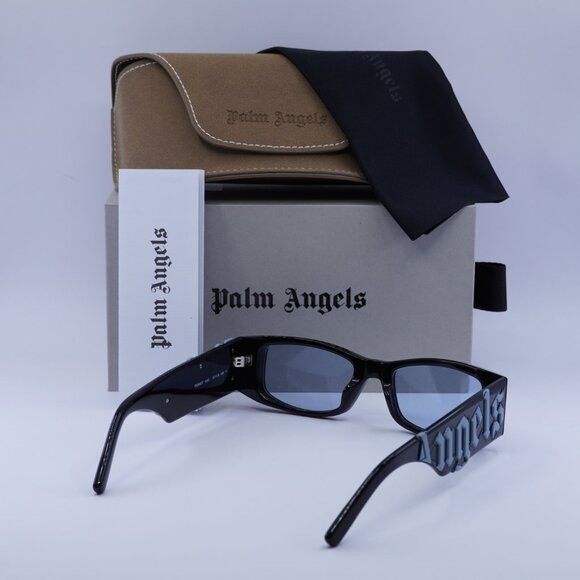 Palm Angels Palm Angels PERI007 ANGEL 1040 Sunglasses Black Rectangle Size ONE SIZE - 9 Thumbnail