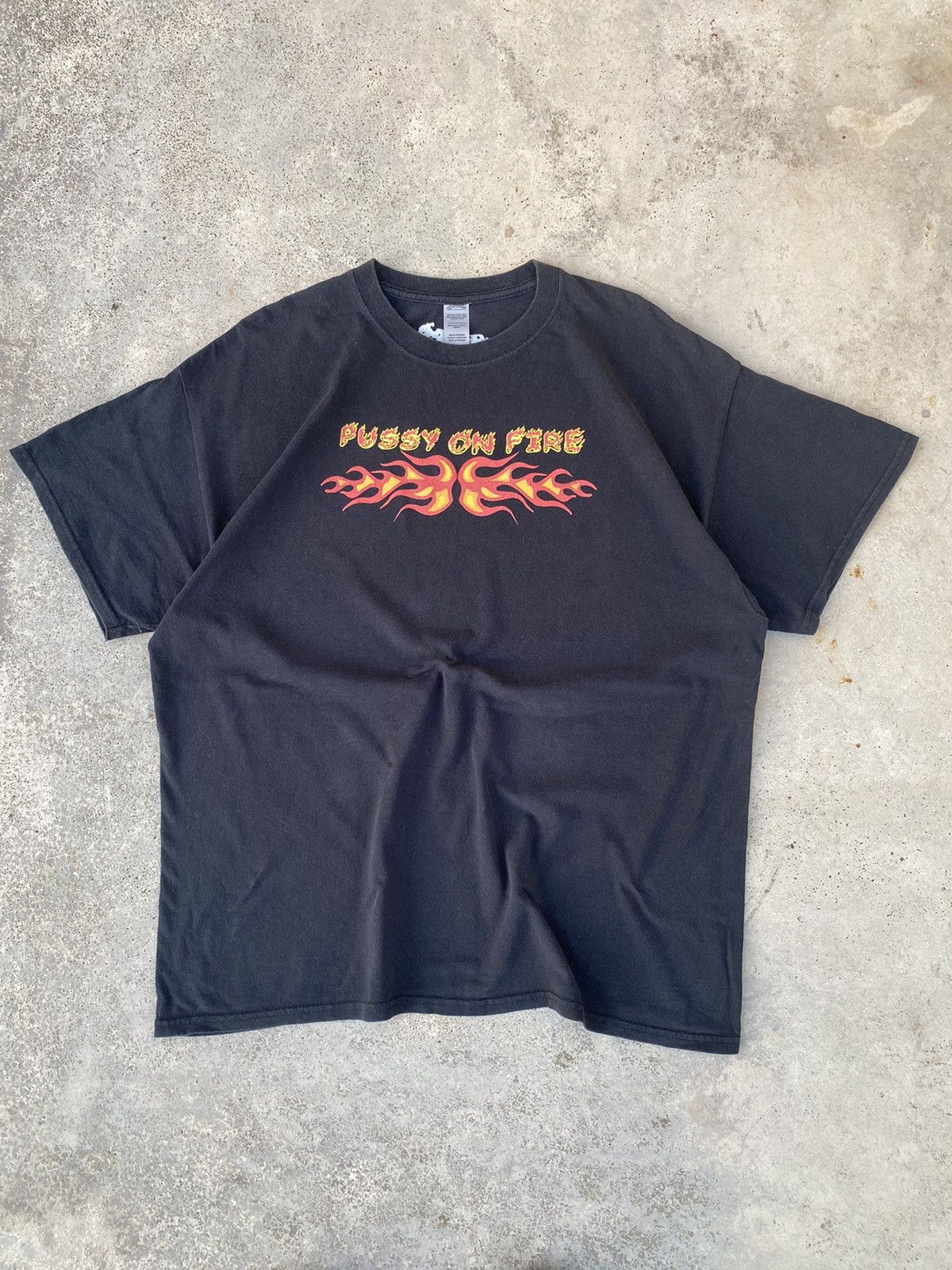 Band Tees 2000s Pussy on Fire Humor y2k Tees Size US L / EU 52-54 / 3 - 1 Thumbnail