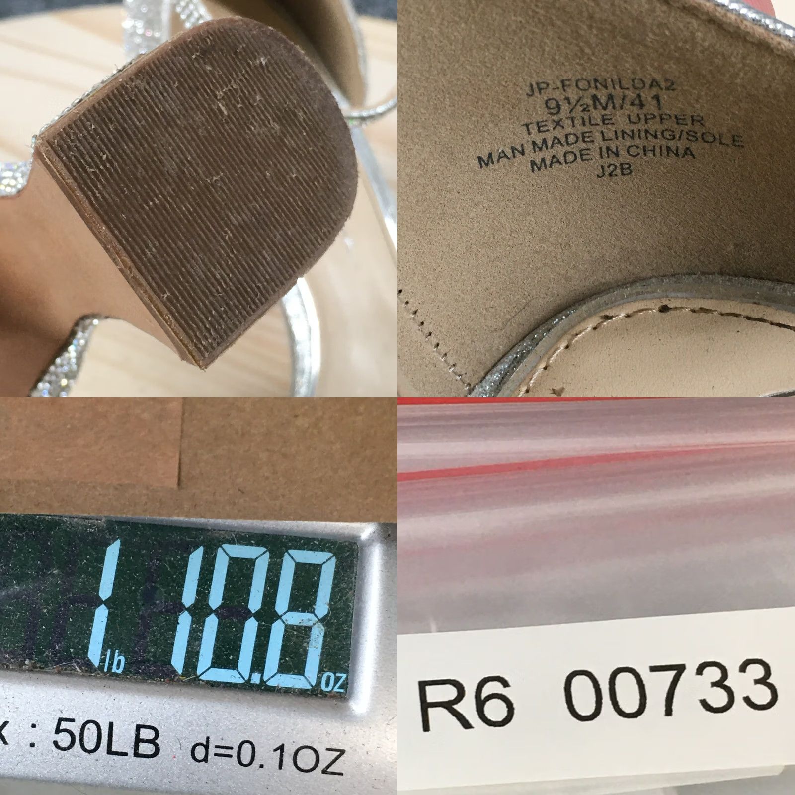 Jessica Simpson Jessica Simpson Sandals Womens 9.5M Fonilda Ankle Strap Silver Rhinestones Heels Size US 10 / IT 40 - 10 Thumbnail