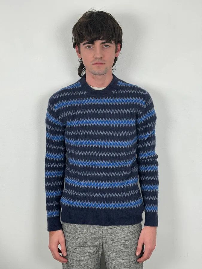 Prada AW2019 Prada Striped Wool Blue Sweater Size US S / EU 44-46 / 1 - 2 Thumbnail