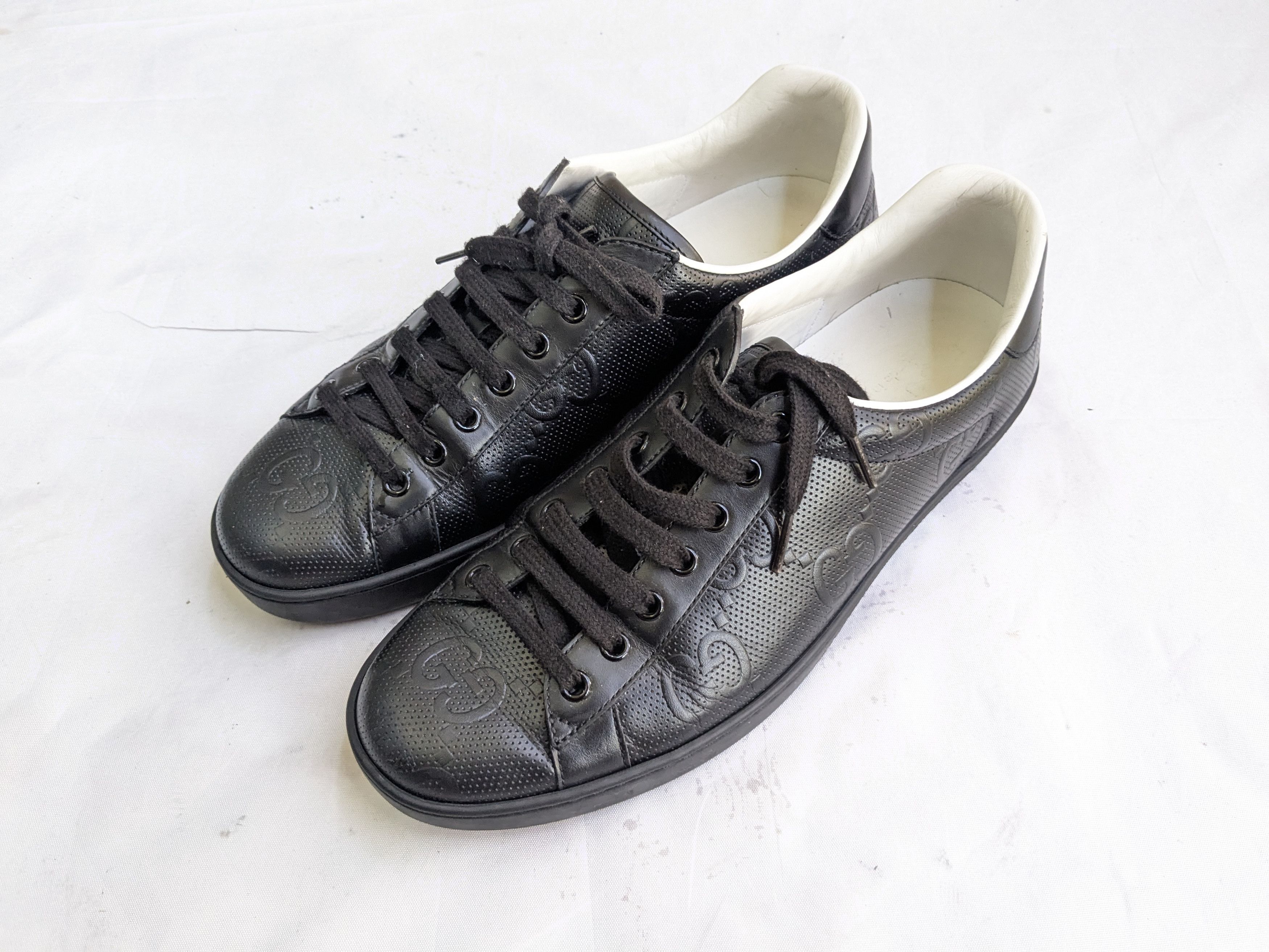 Gucci Gucci black mens leather shoes 8.5 Monogram Size US 8.5 / EU 41-42 - 1 Thumbnail