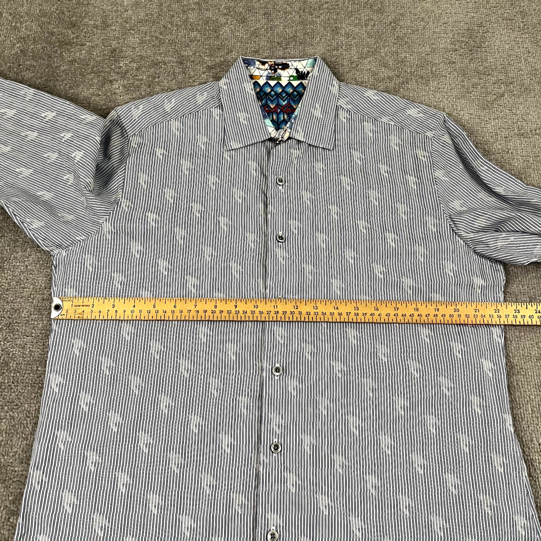 Robert Graham VINTAGE Robert Graham Shirt Mens Medium Classic Blue White Geometric Button Up Preppy Size US M / EU 48-50 / 2 - 4 Thumbnail