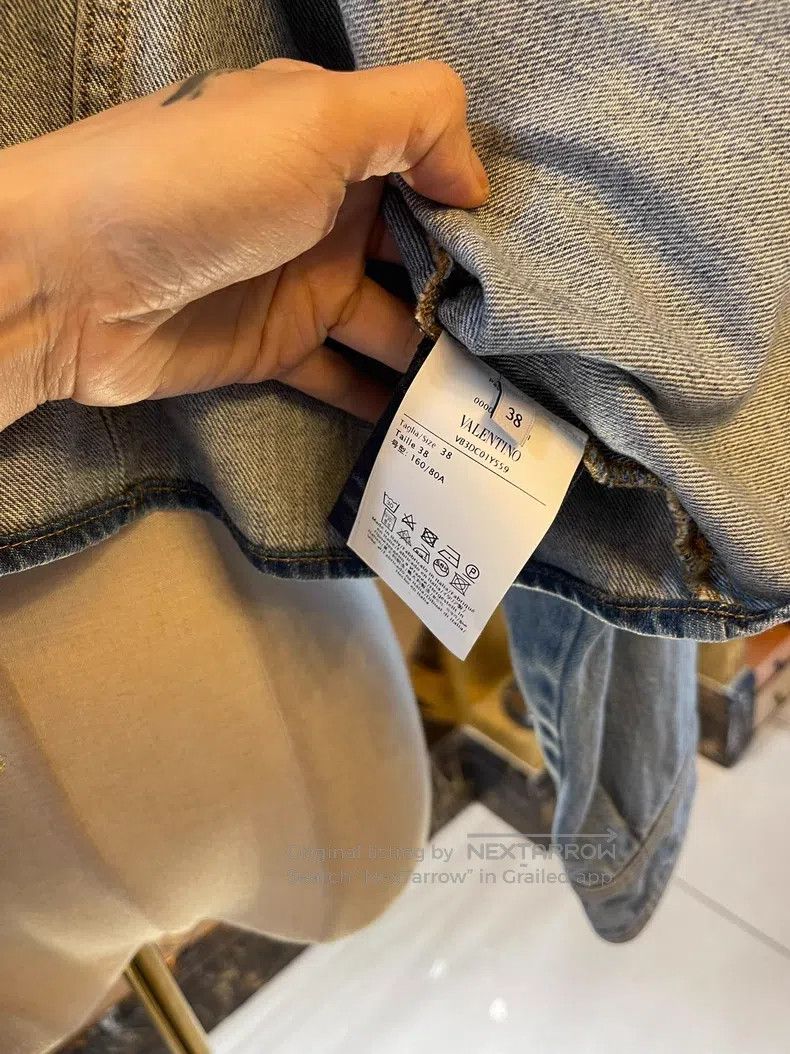 Valentino Valentino Logo cape dropped shoulder silhouette denim jack Size M / US 6-8 / IT 42-44 - 7 Thumbnail