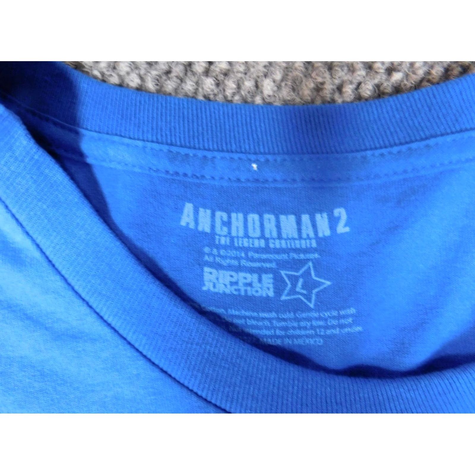 Ripple Junction Ripple Junction Anchorman Mens Shirt L Blue Graphic T-Shirt USA Logo Short Sleeve Crew Neck Cotton Spandex Size US L / EU 52-54 / 3 - 6 Thumbnail