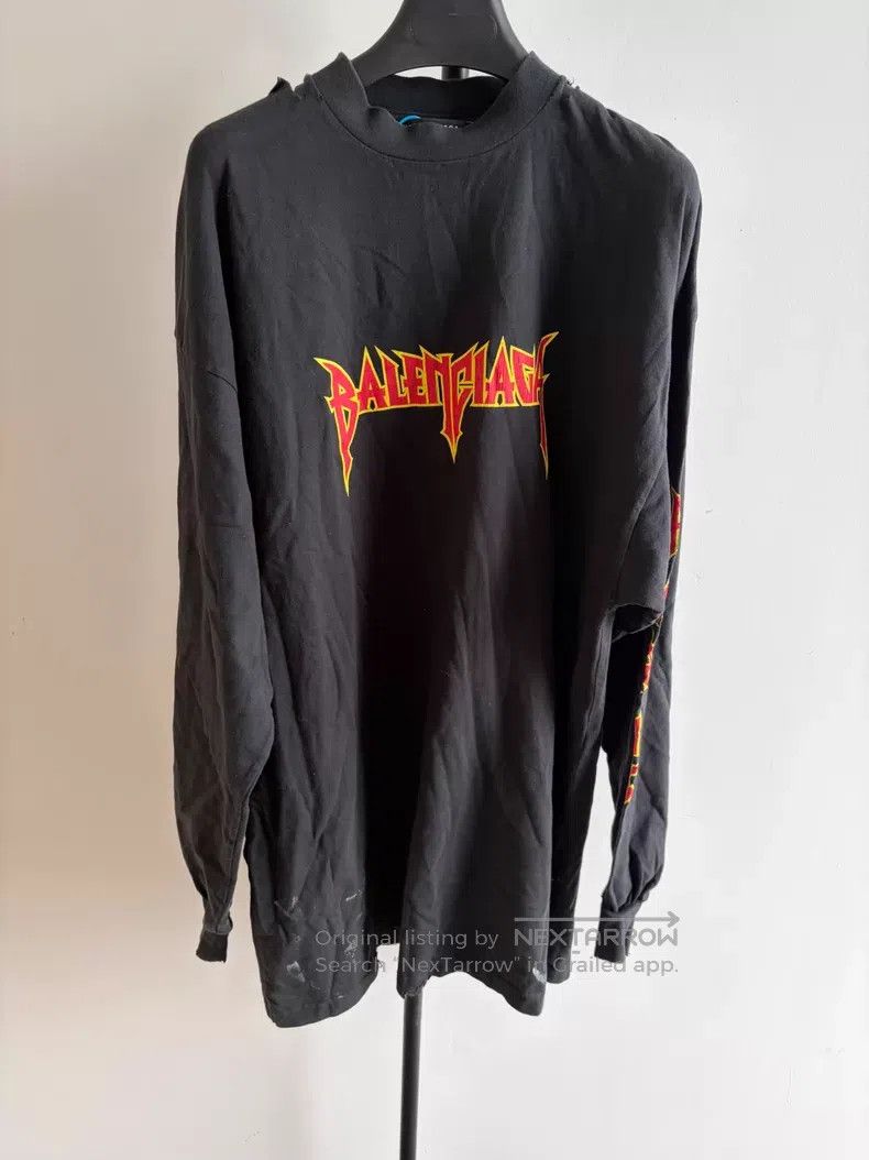Balenciaga Balenciaga Lightning Letter Pattern Crew Neck Long Sleeve Size US S / EU 44-46 / 1 - 1 Thumbnail
