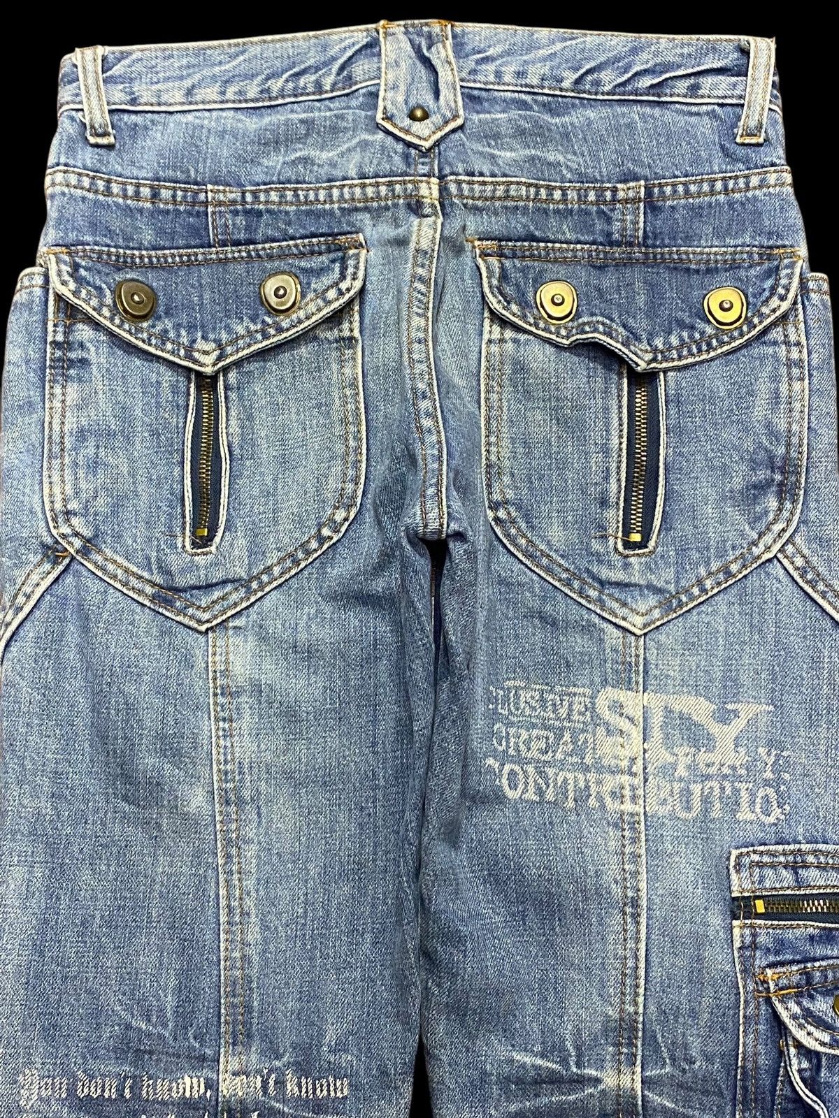 If Six Was Nine W33 🔥 Japanese Brand Evolution Multi Pocket Flare Jeans Size US 30 / EU 46 - 6 Thumbnail