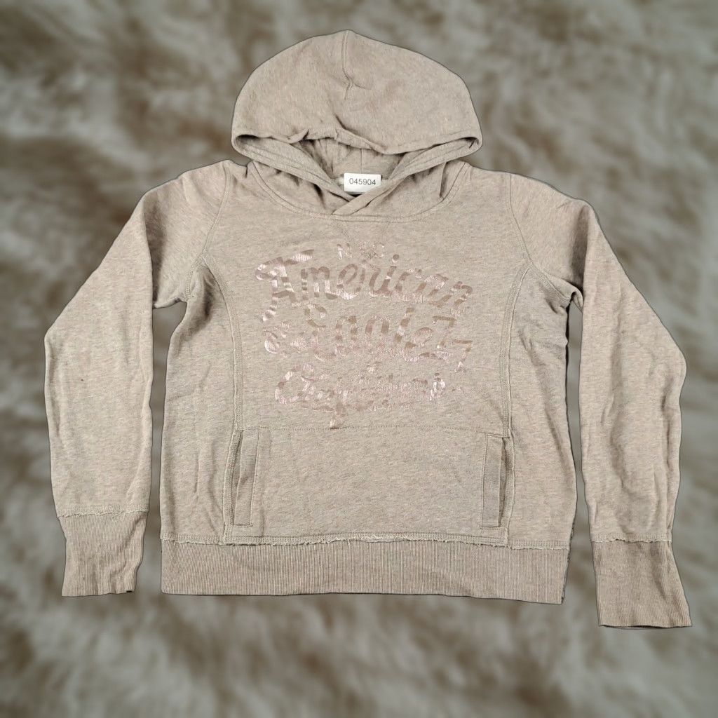 American Eagle Outfitters American Eagle Beige Hoodie Sweatshirt Women's Medium Cotton Blend Fleece Pullover Size M / US 6-8 / IT 42-44 - 1 Thumbnail