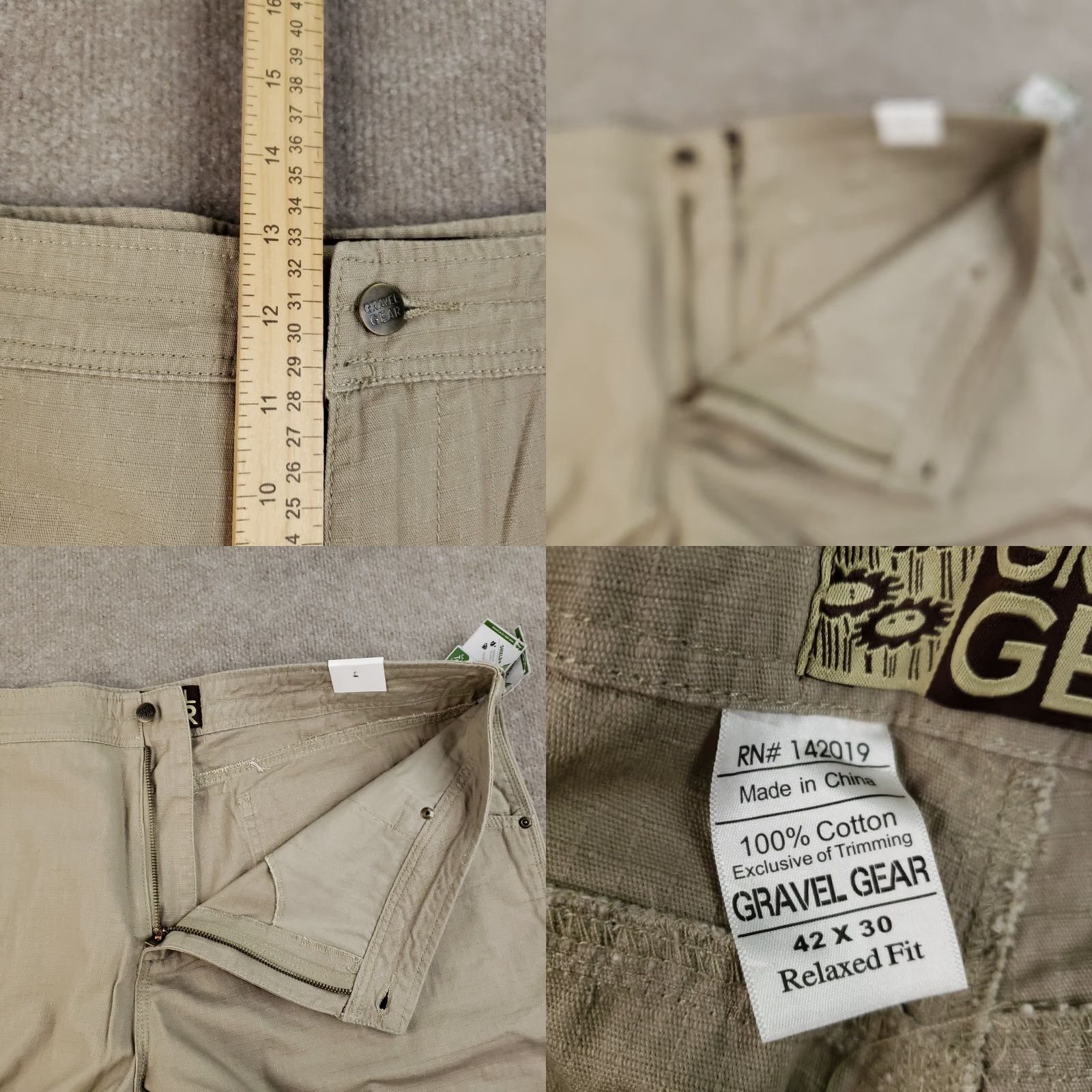 Vintage Gravel Gear Carpenter Pants Men's 42x30 Brown Relaxed Fit Workwear 5-Pocket Ripstop Size US 42 / EU 58 - 8 Thumbnail