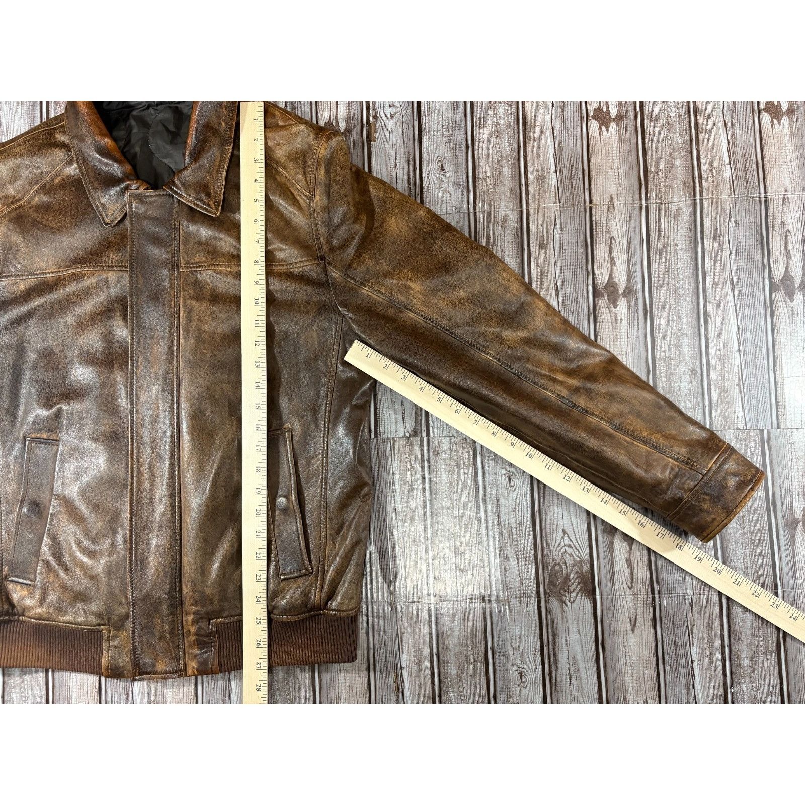 Other Cortefiel soft Leather bomber Jacket size 46 / XL US color B Size US XL / EU 56 / 4 - 4 Thumbnail