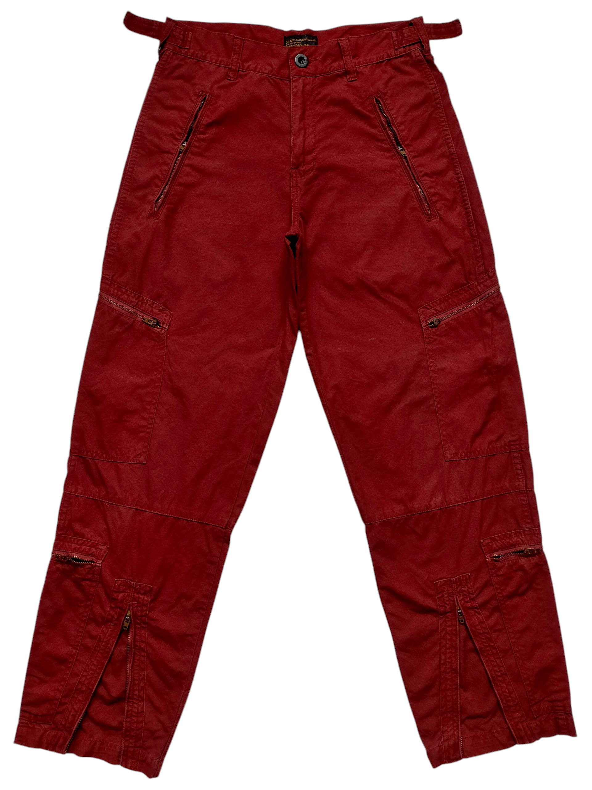 Stussy Stussy Authentic Gear Multipocket Zipped Red Pants Size US 30 / EU 46 - 1 Thumbnail