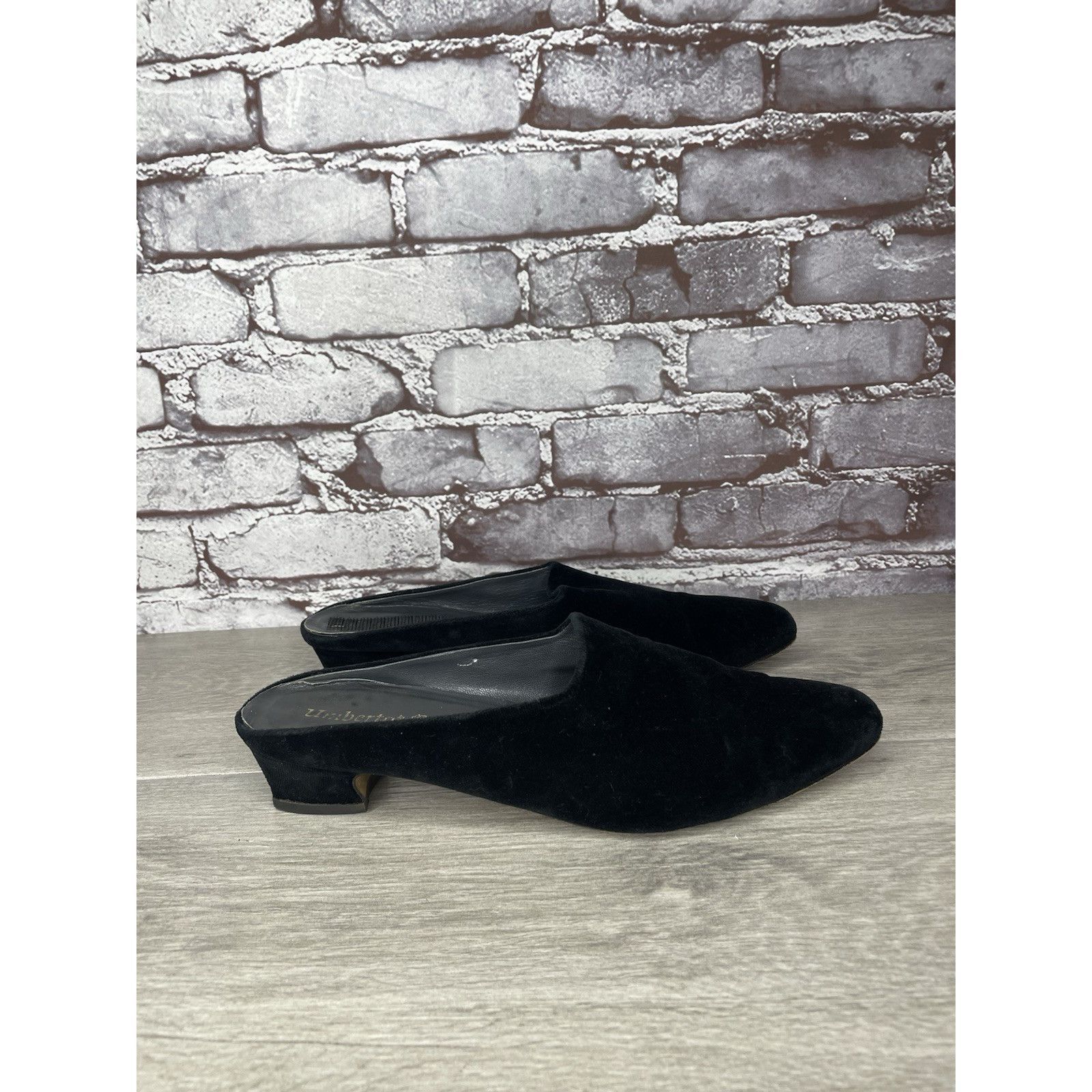 Umbro Umberto Mari Black Suede Leather Slip On Heel Mules Shoes Wo Size US 10 / IT 40 - 15 Thumbnail