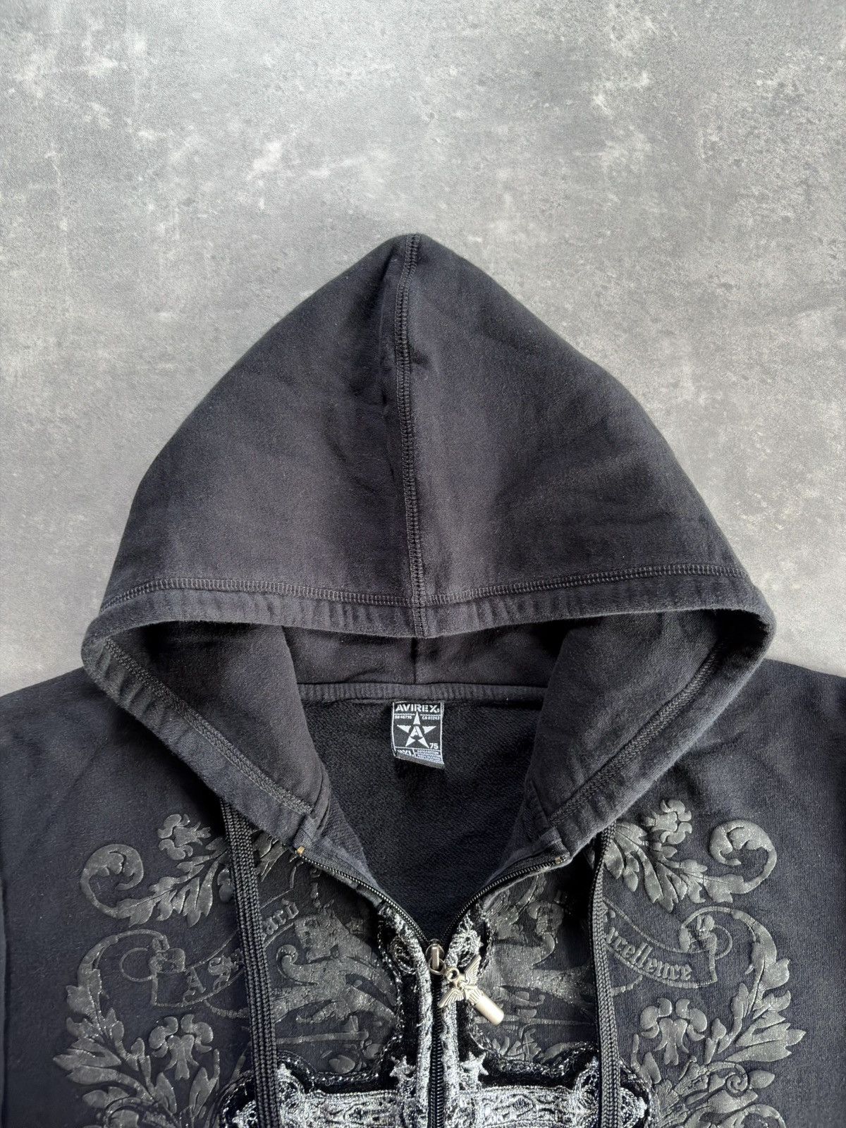 Avirex Avirex Rare Big Cross Baggy Zip Hoodie XXL XL Affliction Size US XXL / EU 58 / 5 - 8 Thumbnail