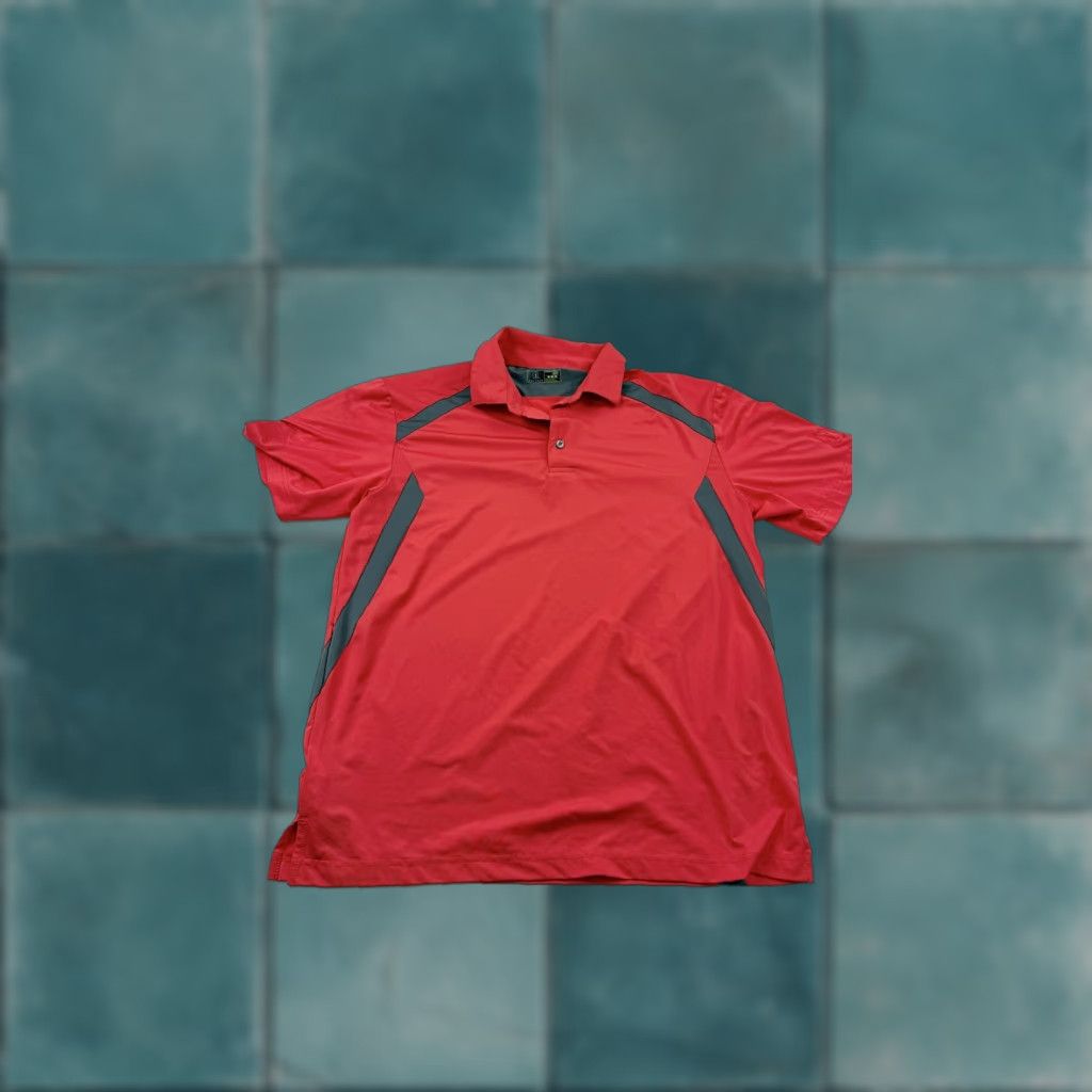 PGA Tour PGATour Polo Shirt Mens Medium Motionflux 360 Golf Athletic Performance Moisture Wicking 100% Polyester Red Short Sleeve Collared Polo Mens Size US M / EU 48-50 / 2 - 1 Thumbnail