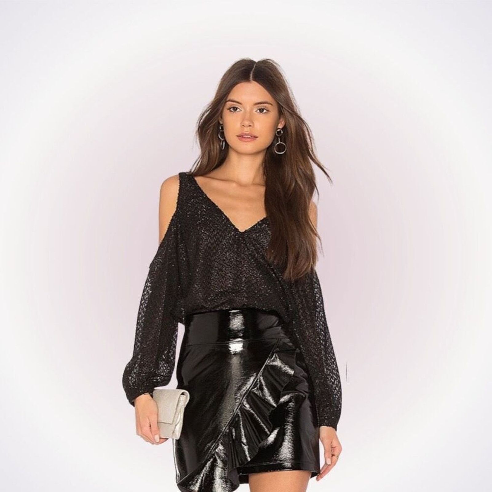 Other L’Academie cold shoulder long sleeve blouse | Sz S, NWT Size S / US 4 / IT 40 - 1 Thumbnail