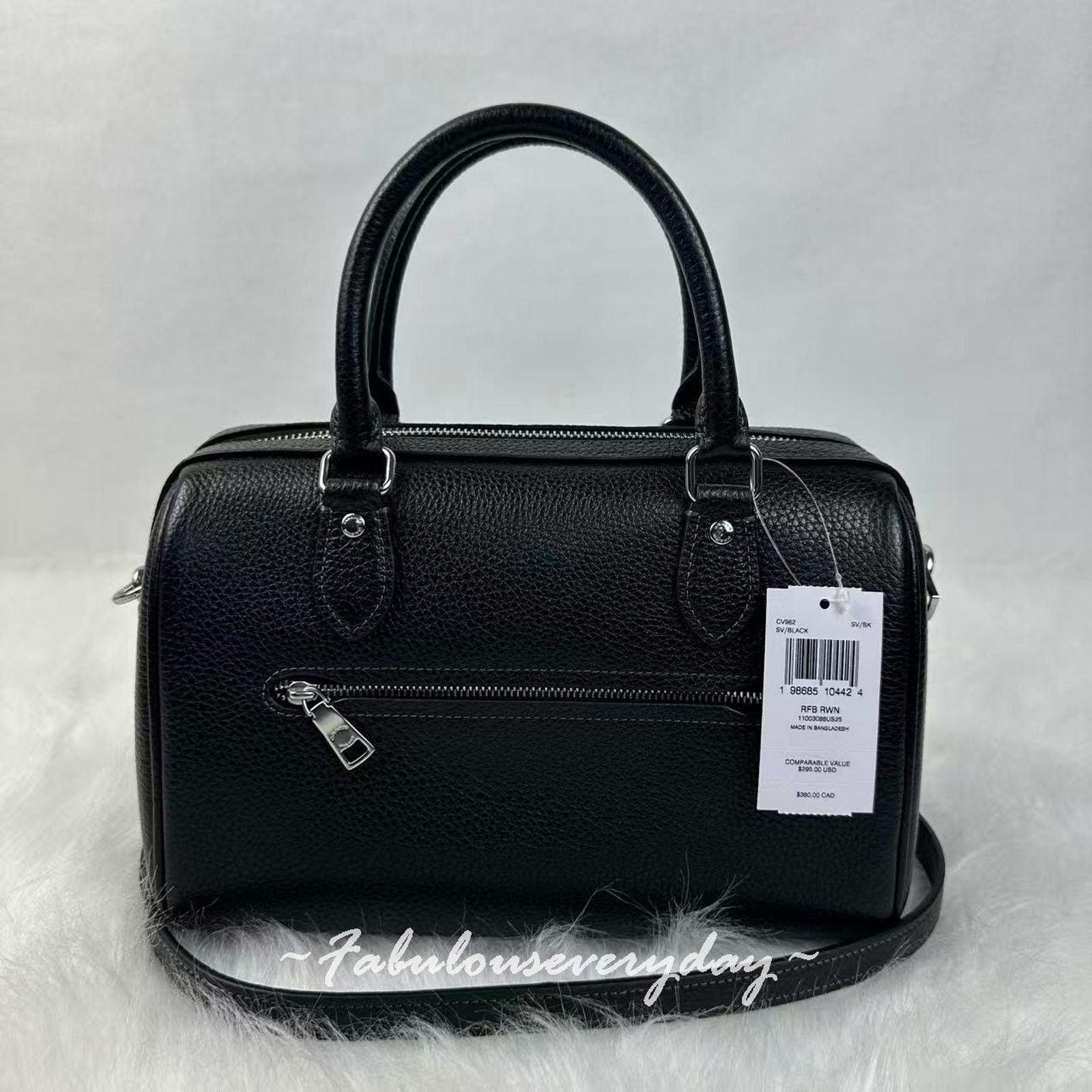 Coach Coach Rowan Satchel Shoulder/Crossbody Leather/Silver/Black Size ONE SIZE - 3 Thumbnail