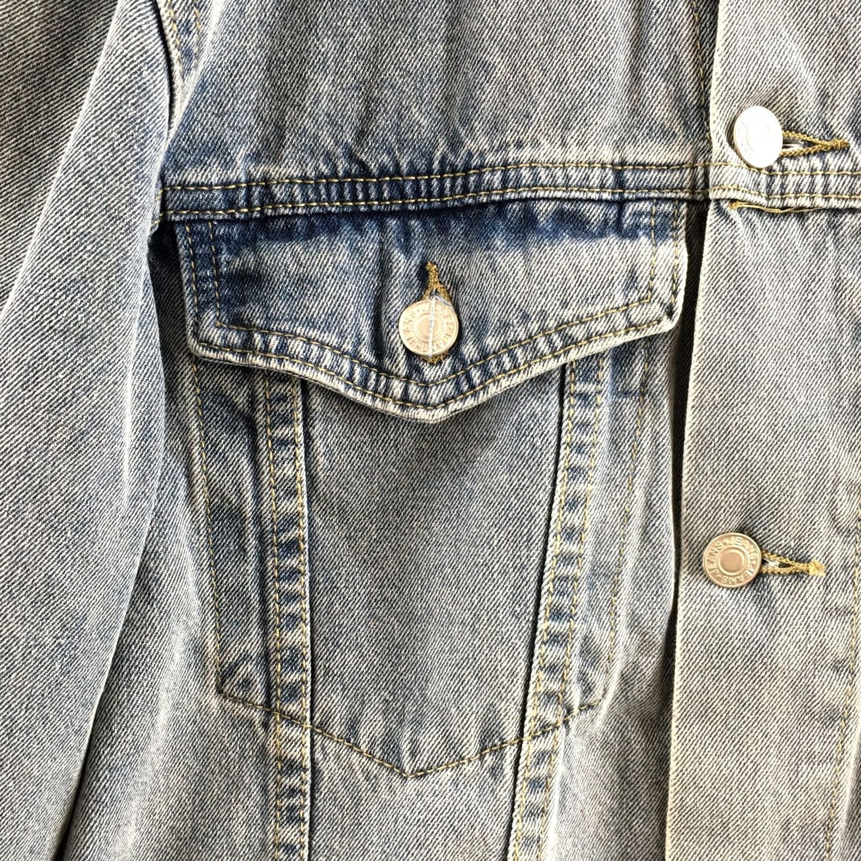 Denime Elia Cher Jacket Womens Small Blue Western Fringe Button Up Denim Jean Coat Shirt Size 28" / US 6 / IT 42 - 4 Thumbnail