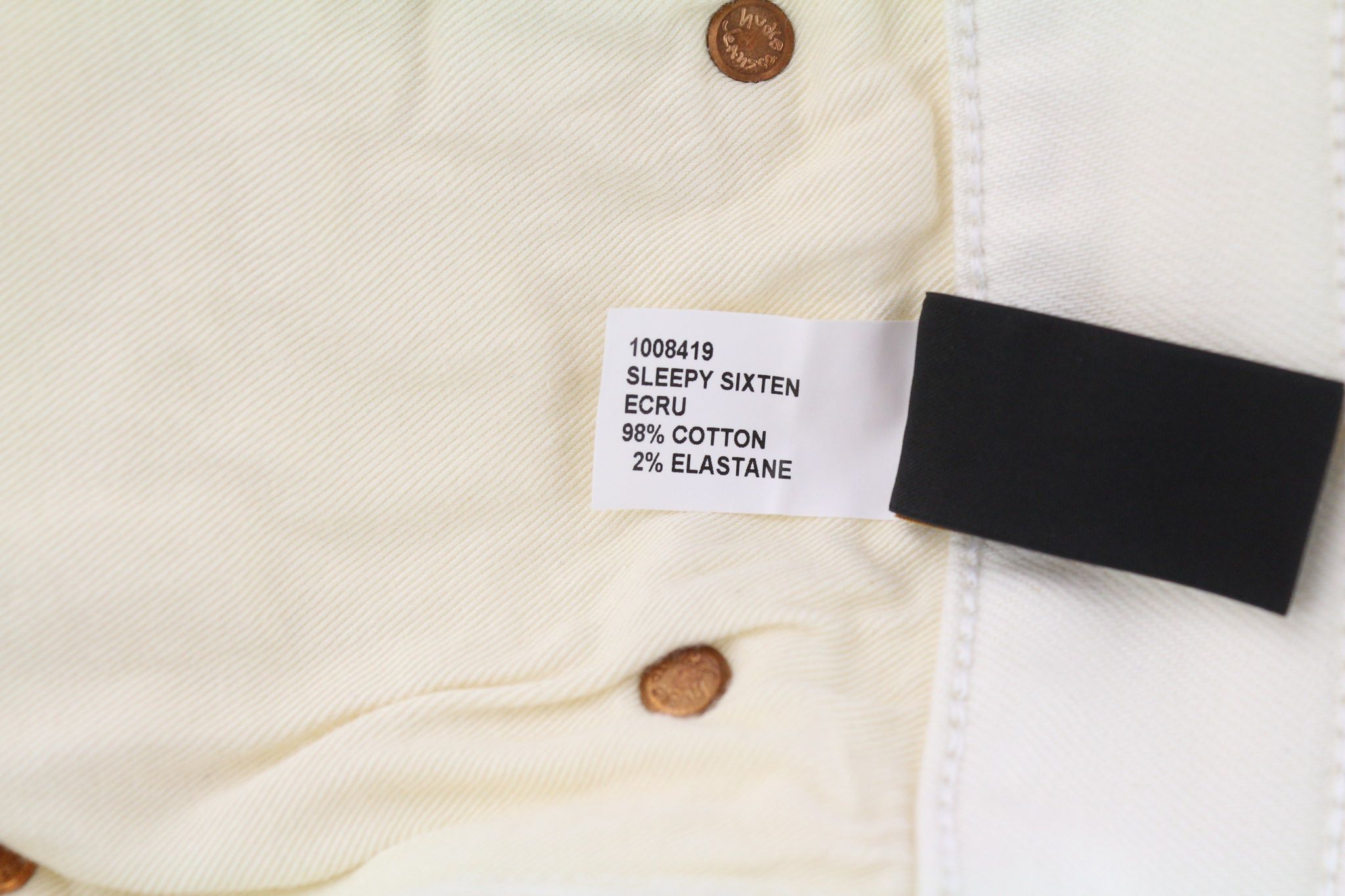 Nudie Jeans SLEEPY SIXTEN W28/L30 Relaxed Button-Fly Ecru Jeans 80602 Size US 28 / EU 44 - 7 Thumbnail