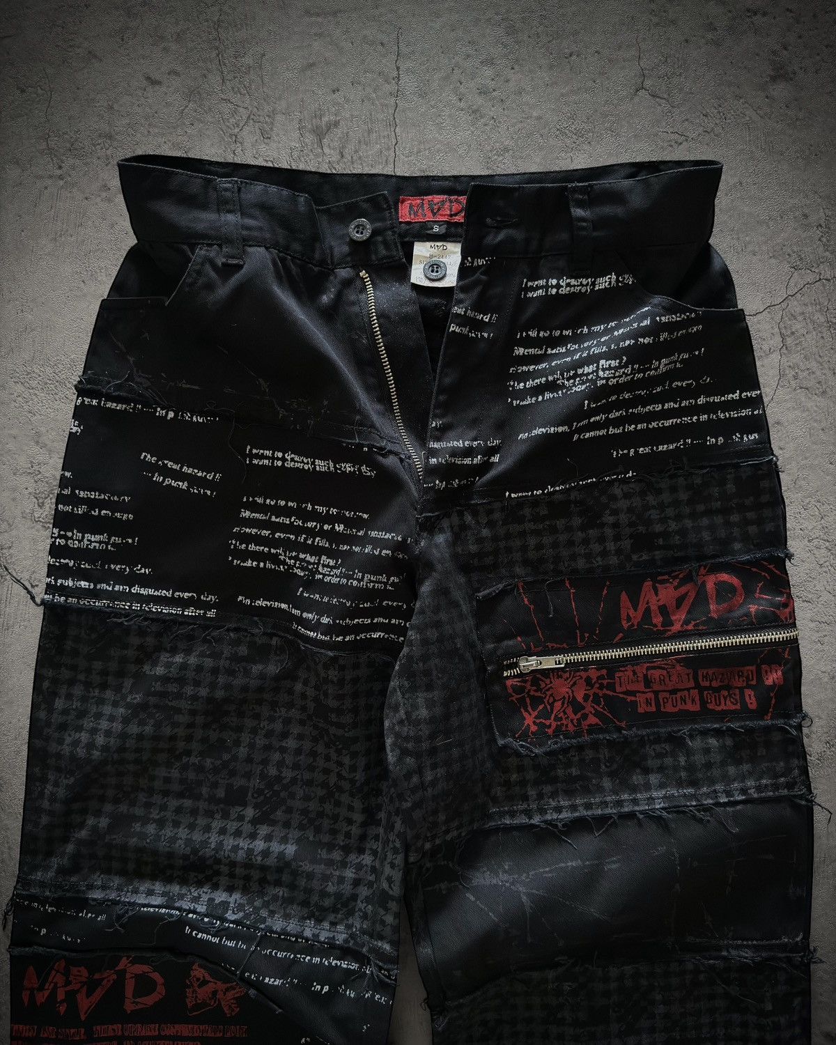Japanese Brand MAD MVD “PATCHLINE” BLACK PUNK PANTS Size US 28 / EU 44 - 7 Thumbnail