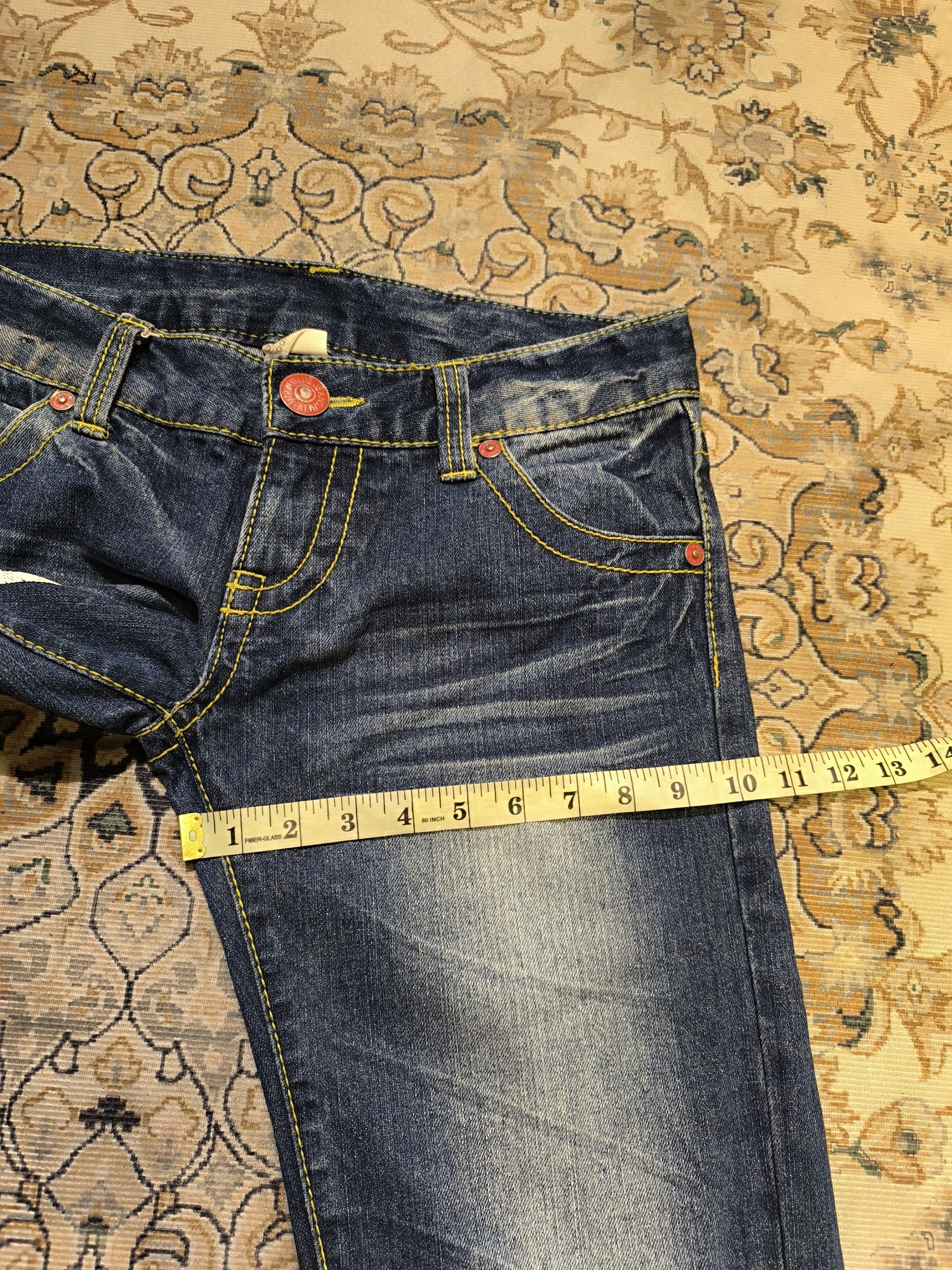 Japanese Brand BLUEMOONBLUE BIG SPELL OUT JEANS Size US 33 - 14 Thumbnail