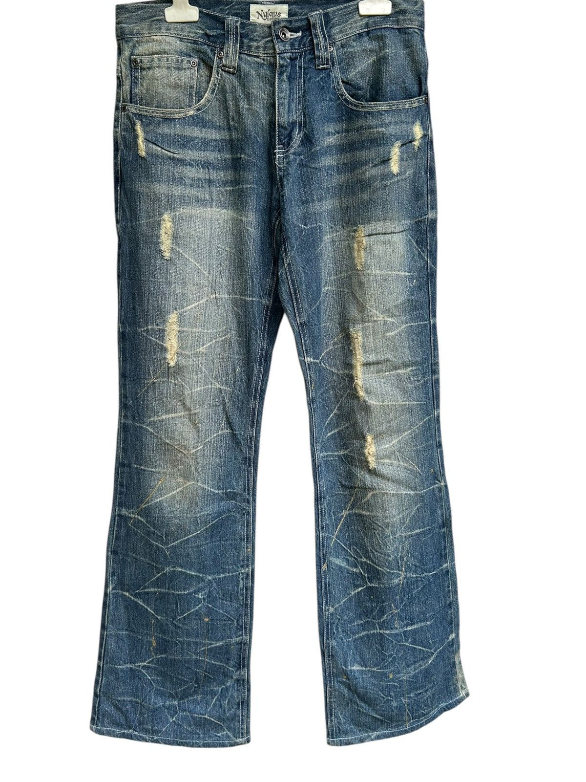 Japanese Brand × Kapital × Vintage Flare Nylaus Japanese Punk Style Distressed Denim Jeans Size US 30 / EU 46 - 3 Thumbnail
